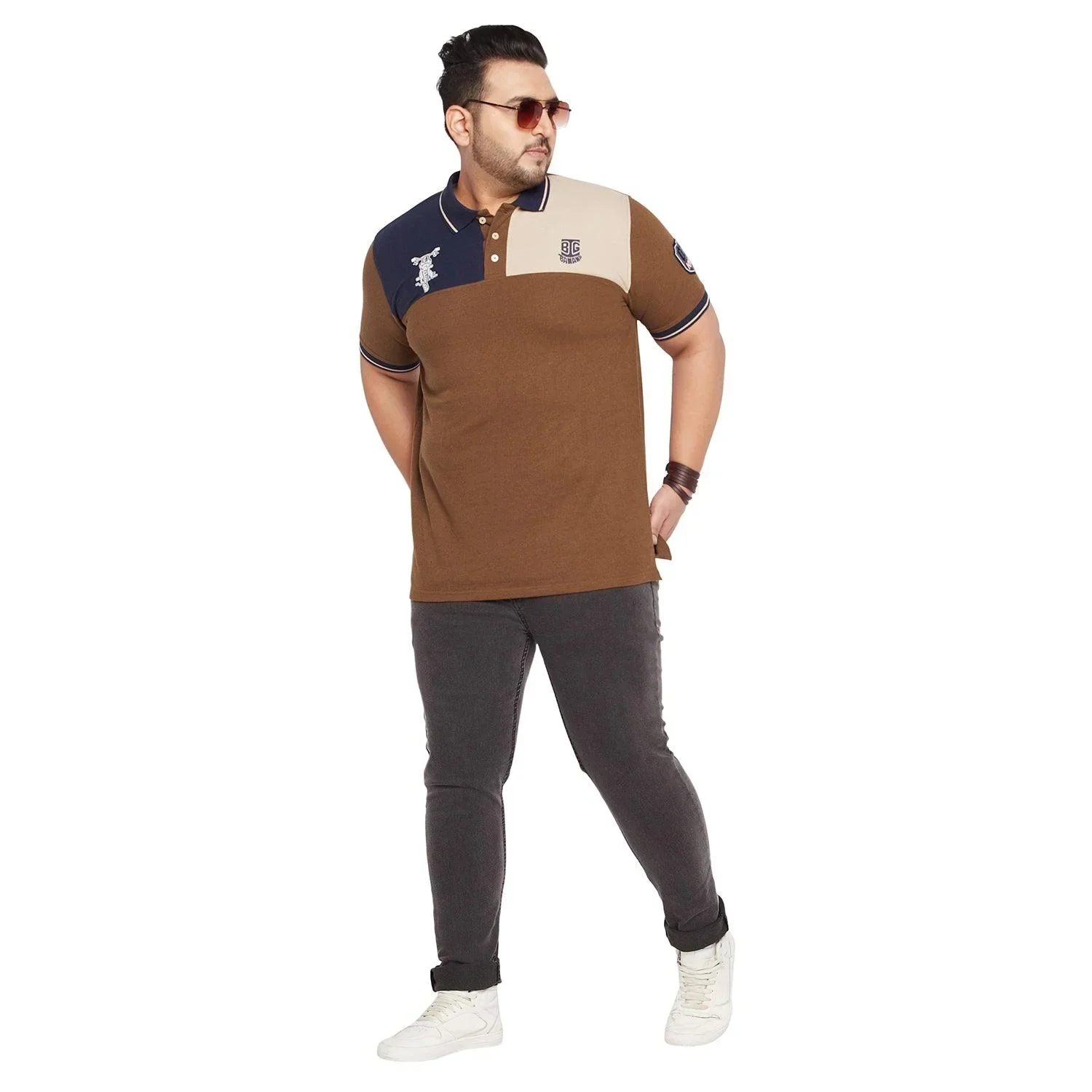 Men Plus Size Dynamo Colorblock Polo Tshirt - Image 2