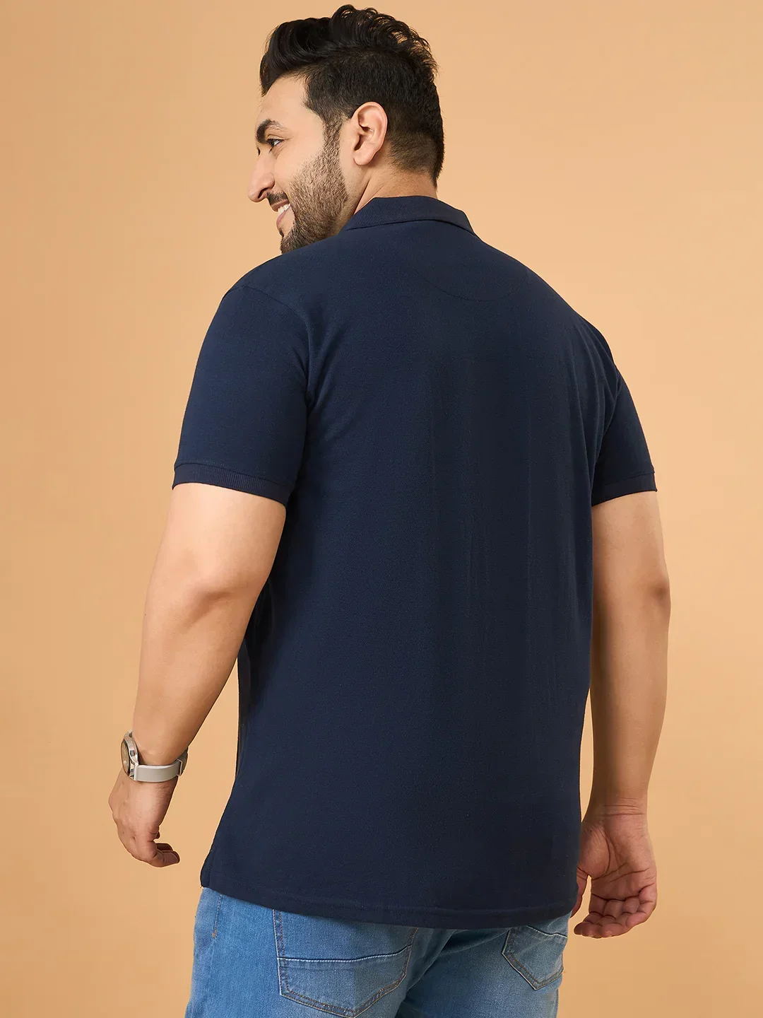 Men Plus Size Eagles Navy Printed Polo Tshirt - Image 6