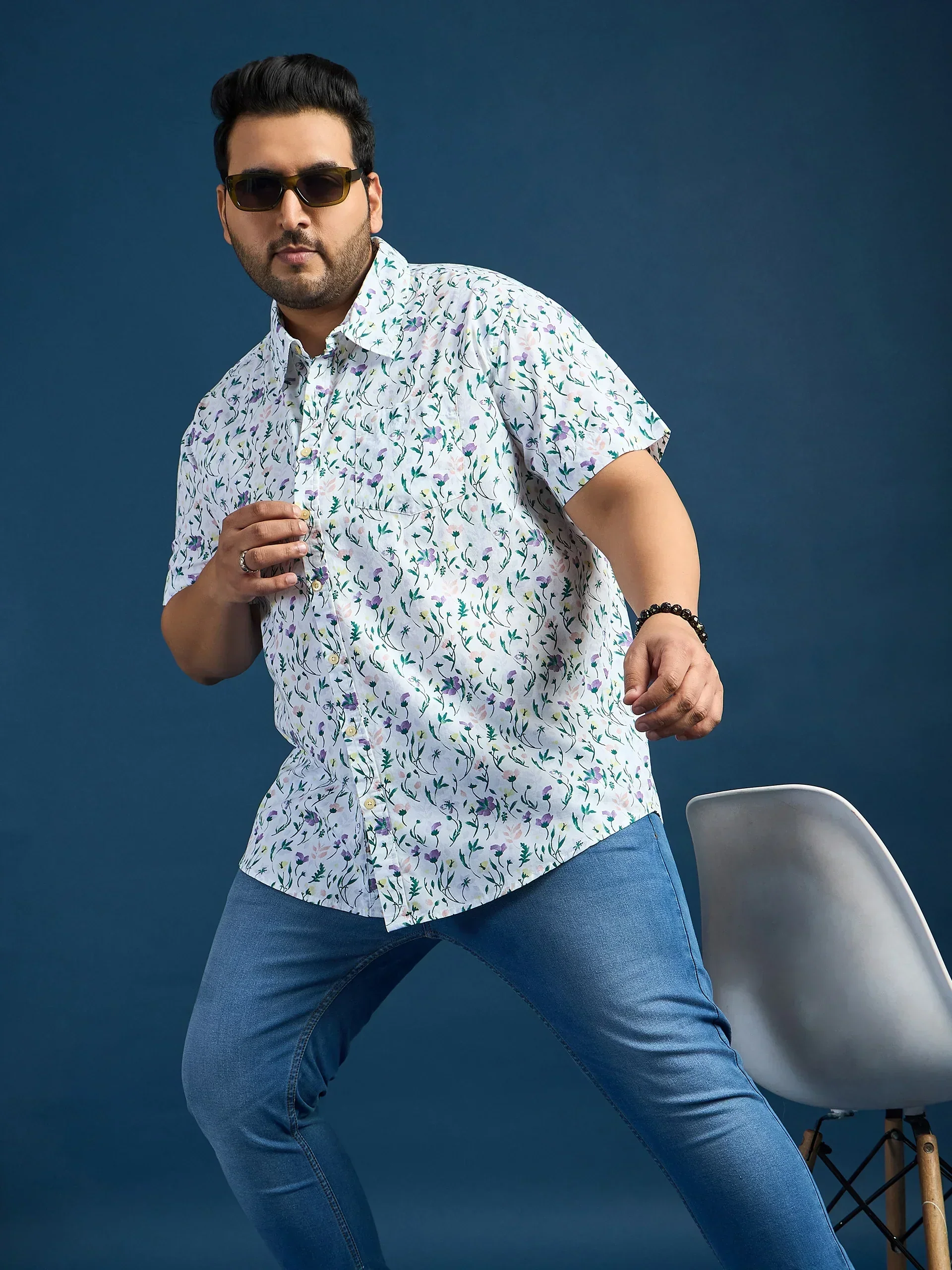 Men Plus Size Elkeen Printed Multicolor Shirt - Image 7