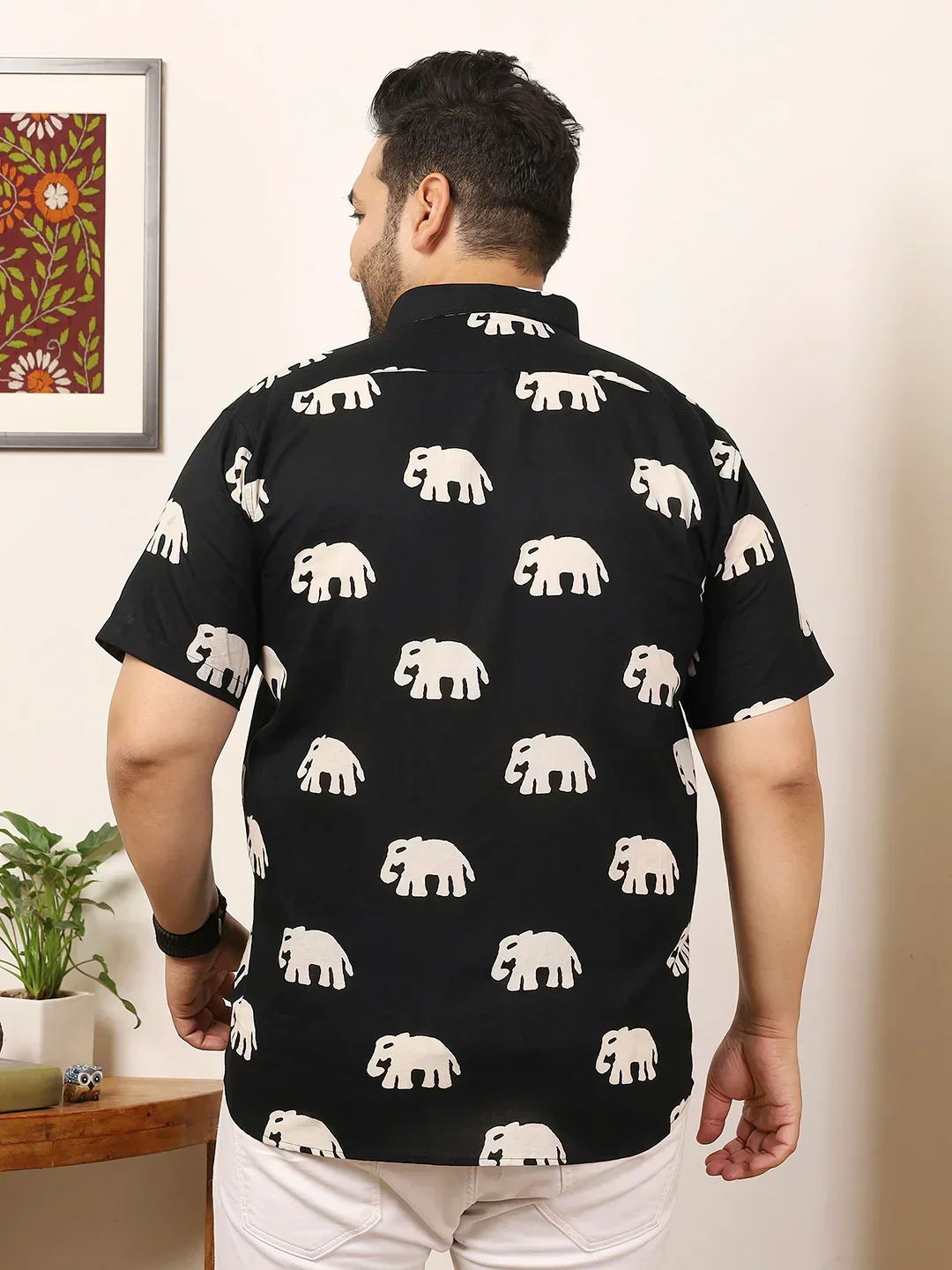 Men Plus Size Elvora Multicolor Printed Shirt - Image 5