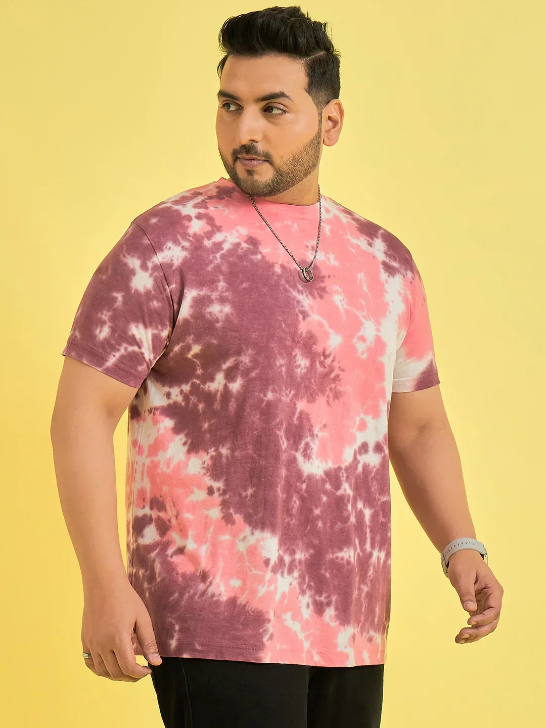 Men Plus Size Emberglow Multicolor Printed Round Neck Tshirt - Image 4