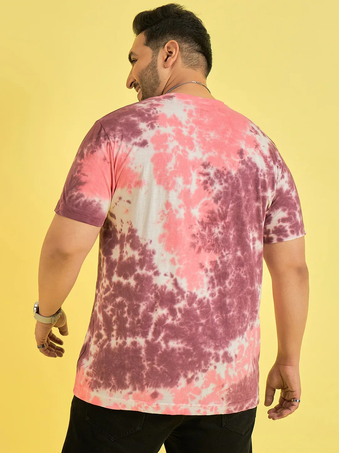 Men Plus Size Emberglow Multicolor Printed Round Neck Tshirt - Image 5