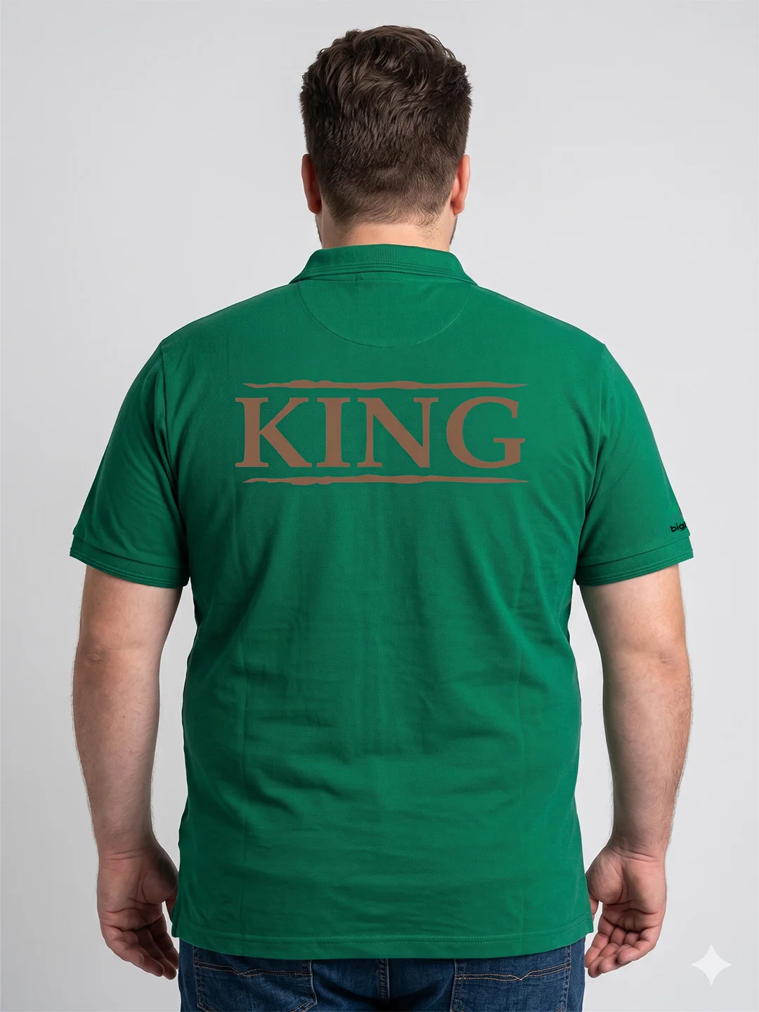 Men Plus Size Emerald Green Printed Polo - Image 3