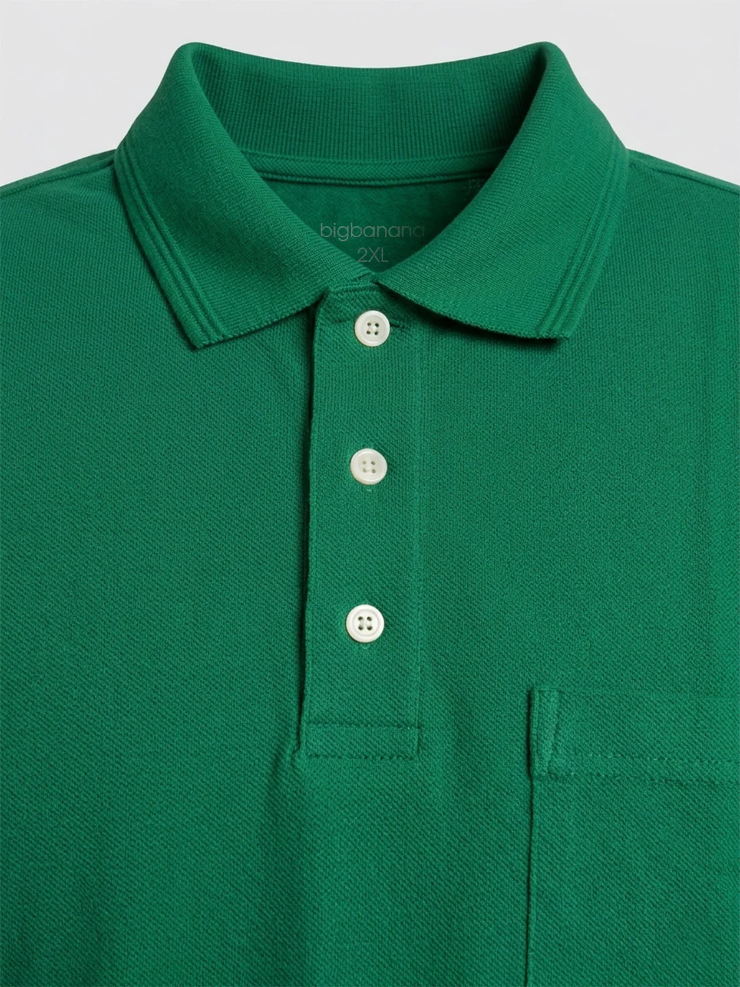 Men Plus Size Emerald Green Printed Polo - Image 4