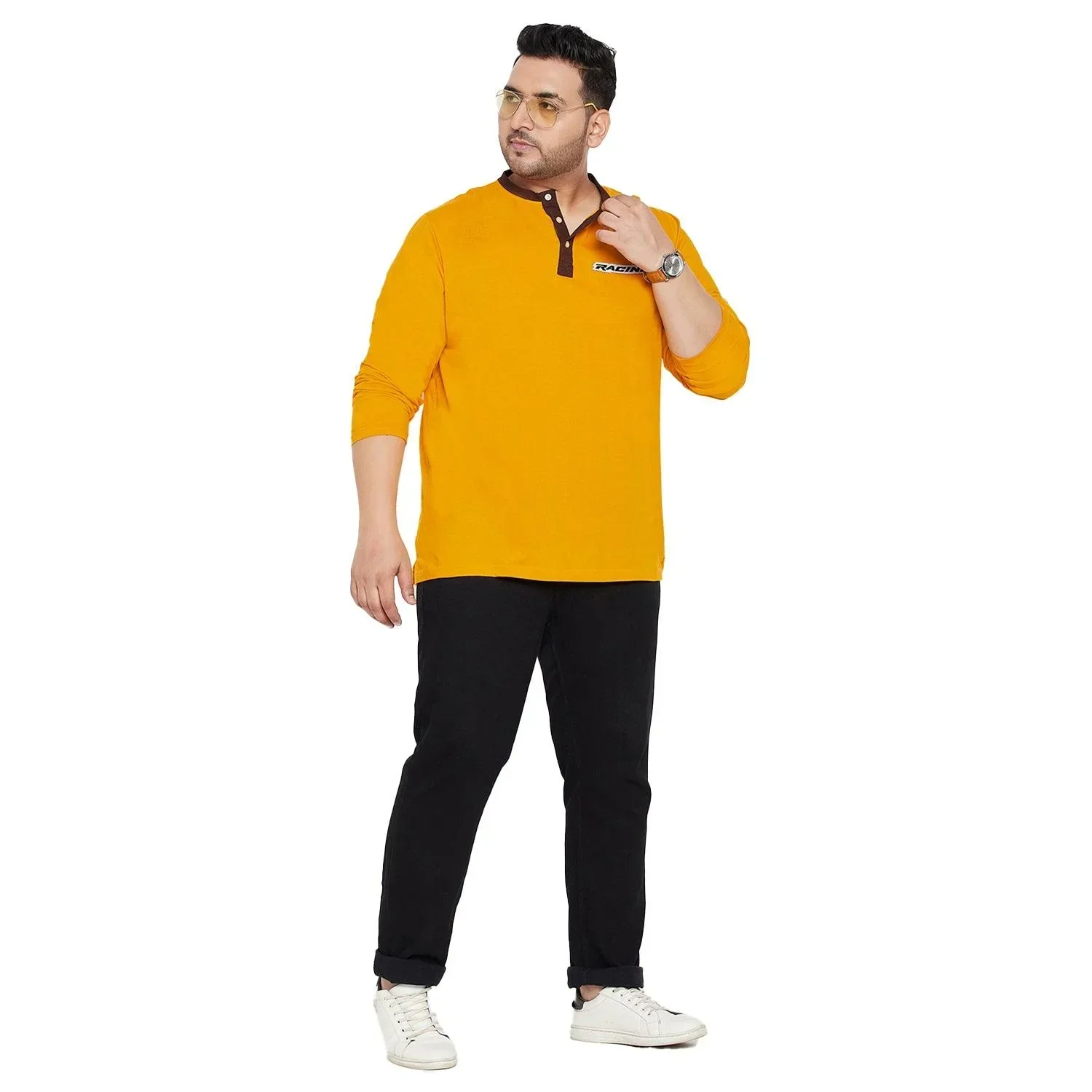 Men Plus Size Enfield Solid Henley Tshirt - Image 2