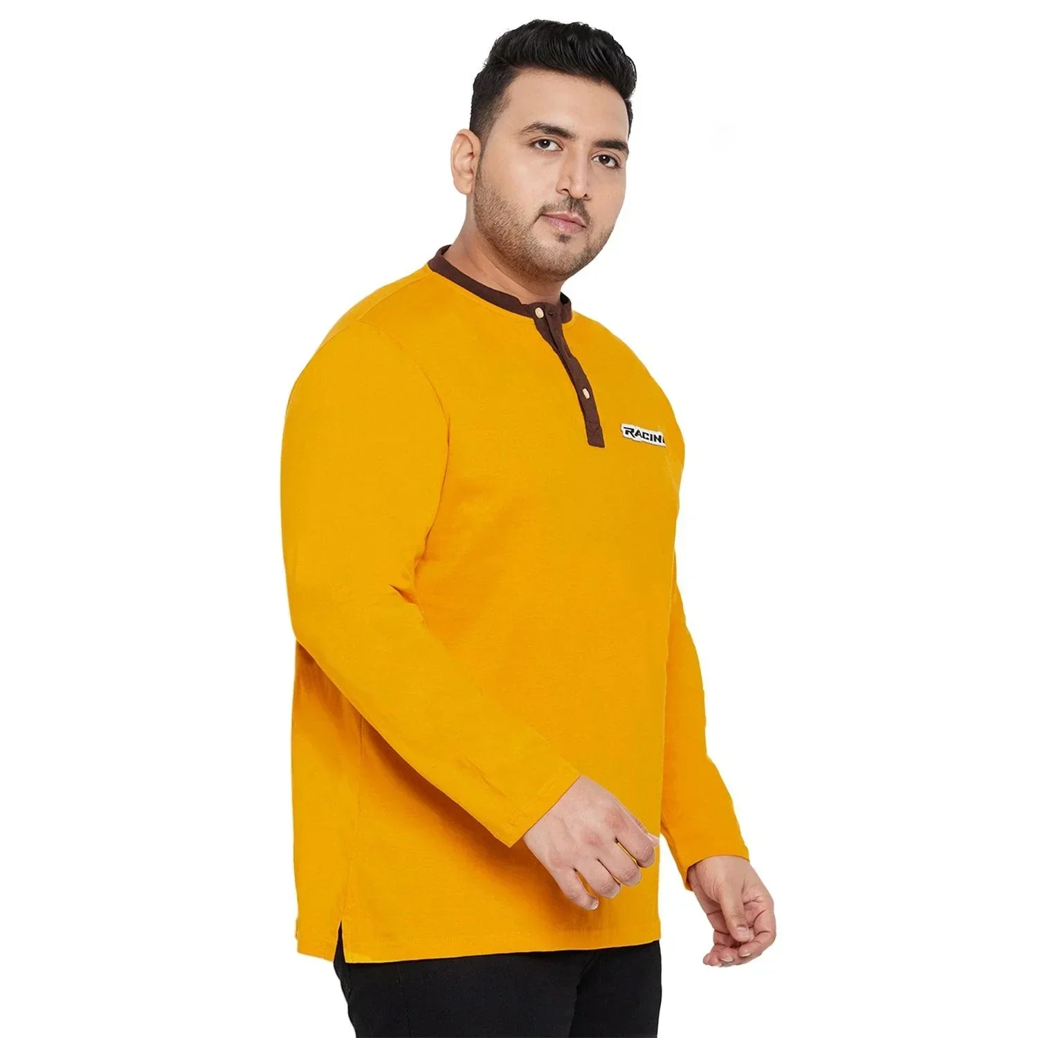 Men Plus Size Enfield Solid Henley Tshirt - Image 4