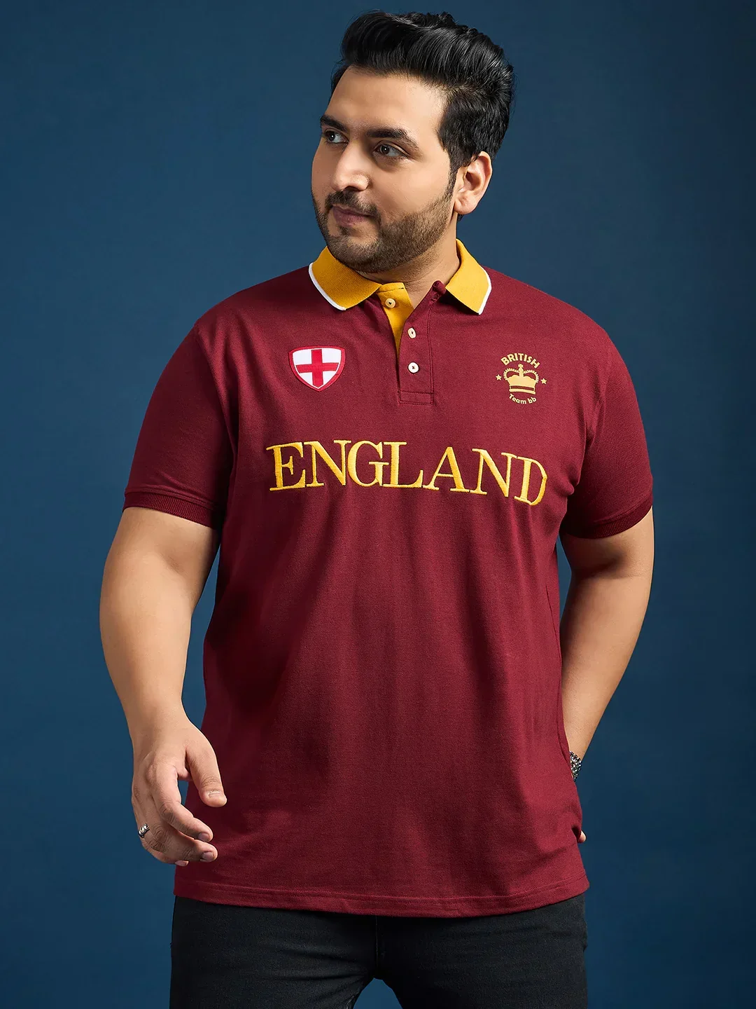 Men Plus Size England Printed Polo Tshirt - Image 2
