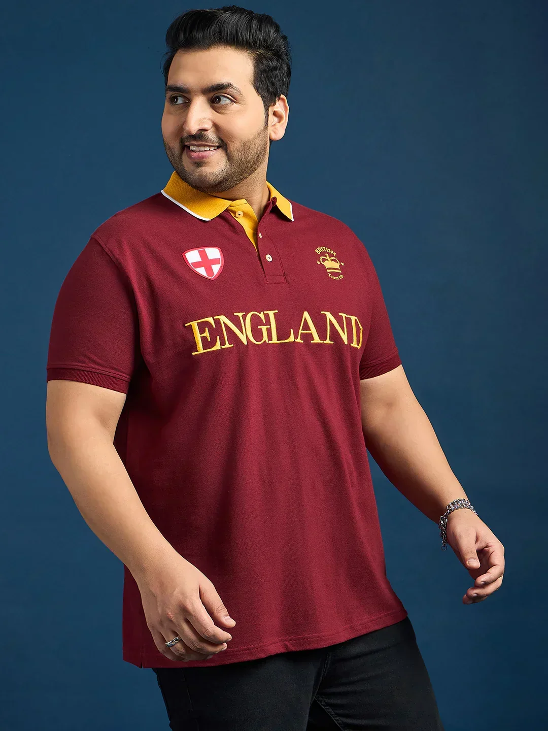 Men Plus Size England Printed Polo Tshirt - Image 4