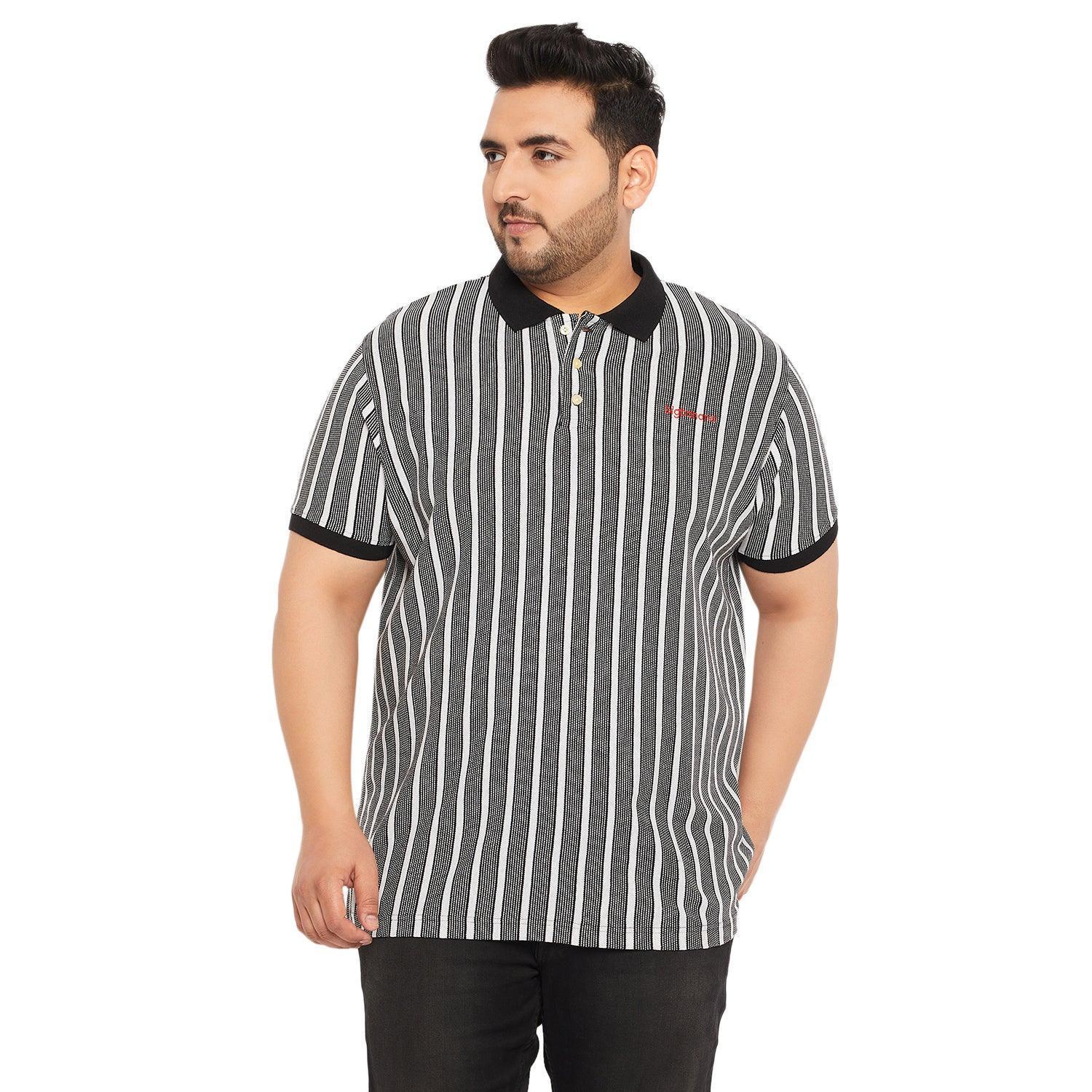 Men Plus Size Erin Striped Polo Tshirt
