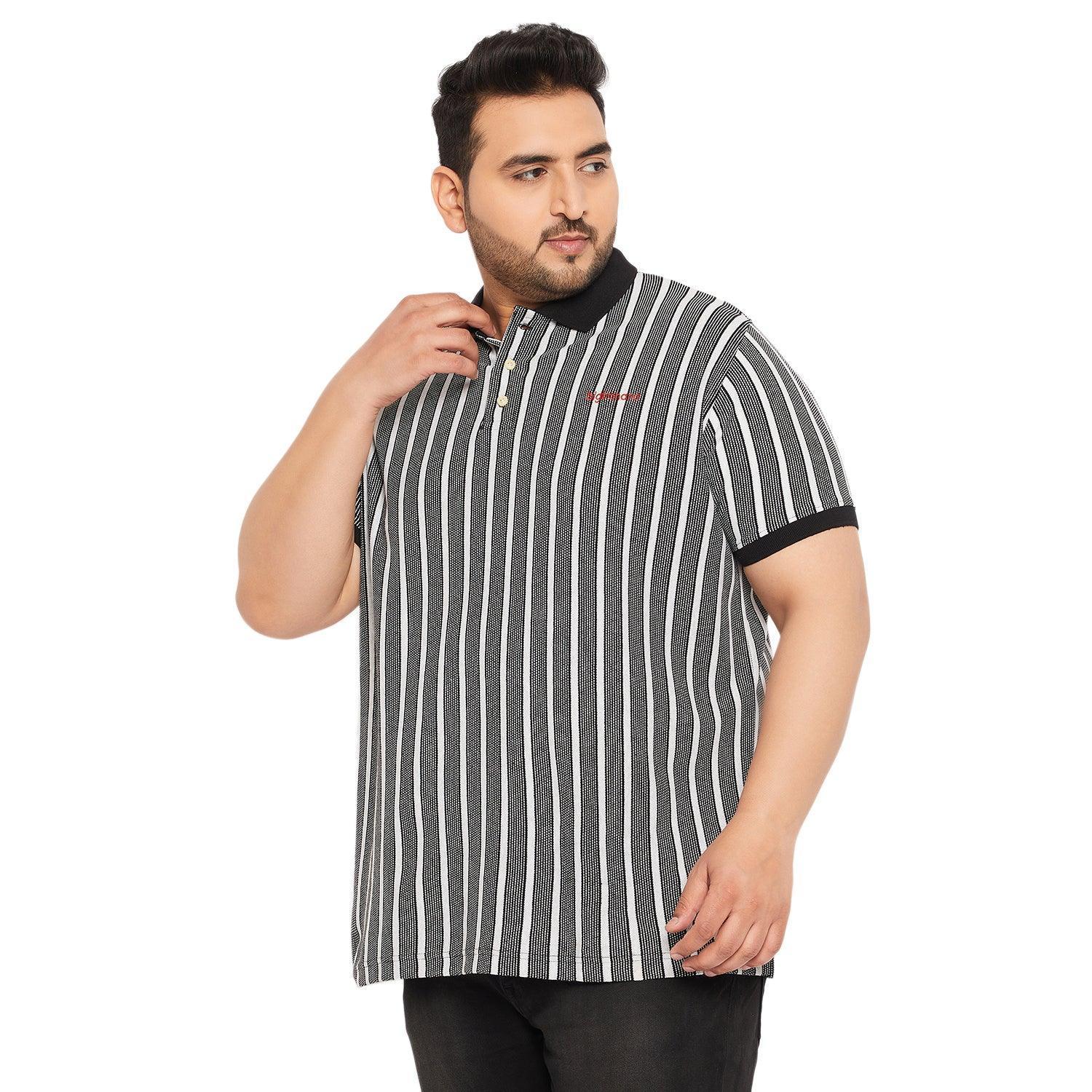 Men Plus Size Erin Striped Polo Tshirt - Image 3
