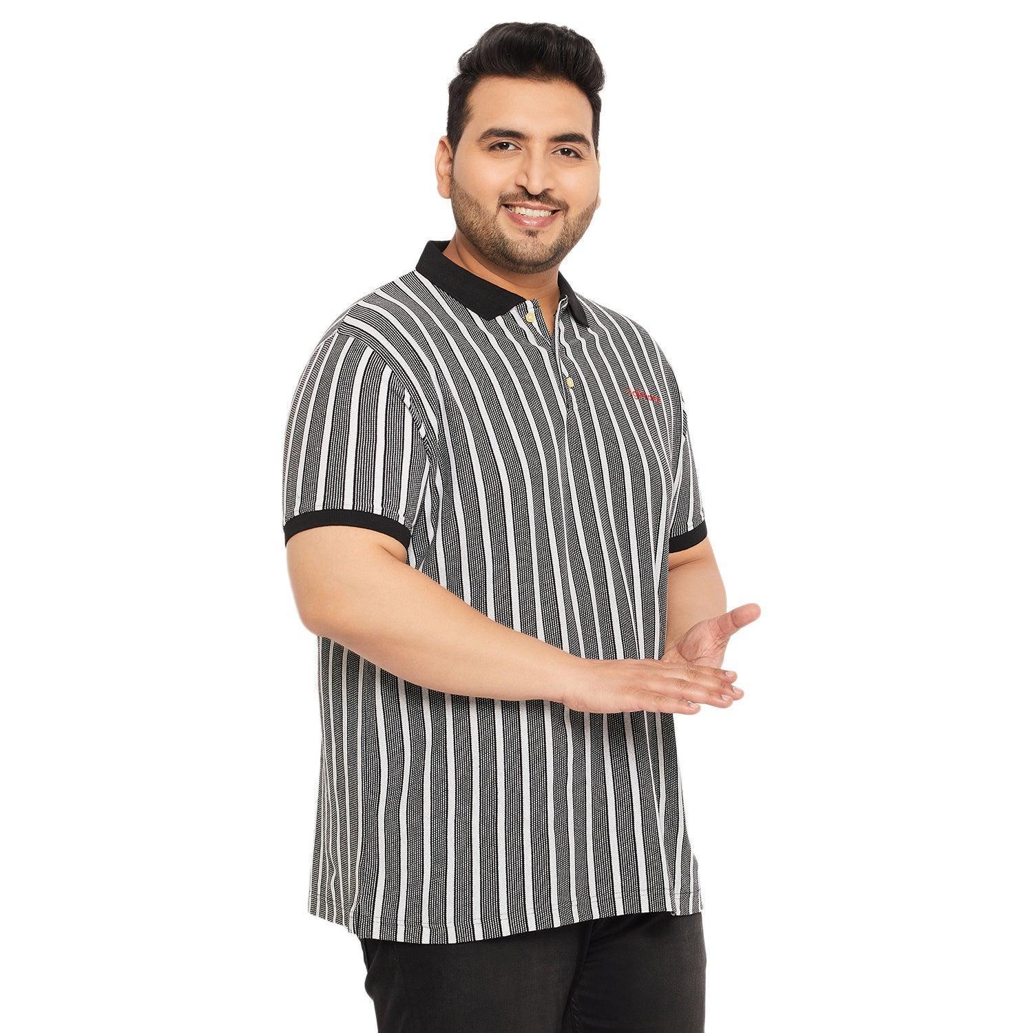 Men Plus Size Erin Striped Polo Tshirt - Image 4