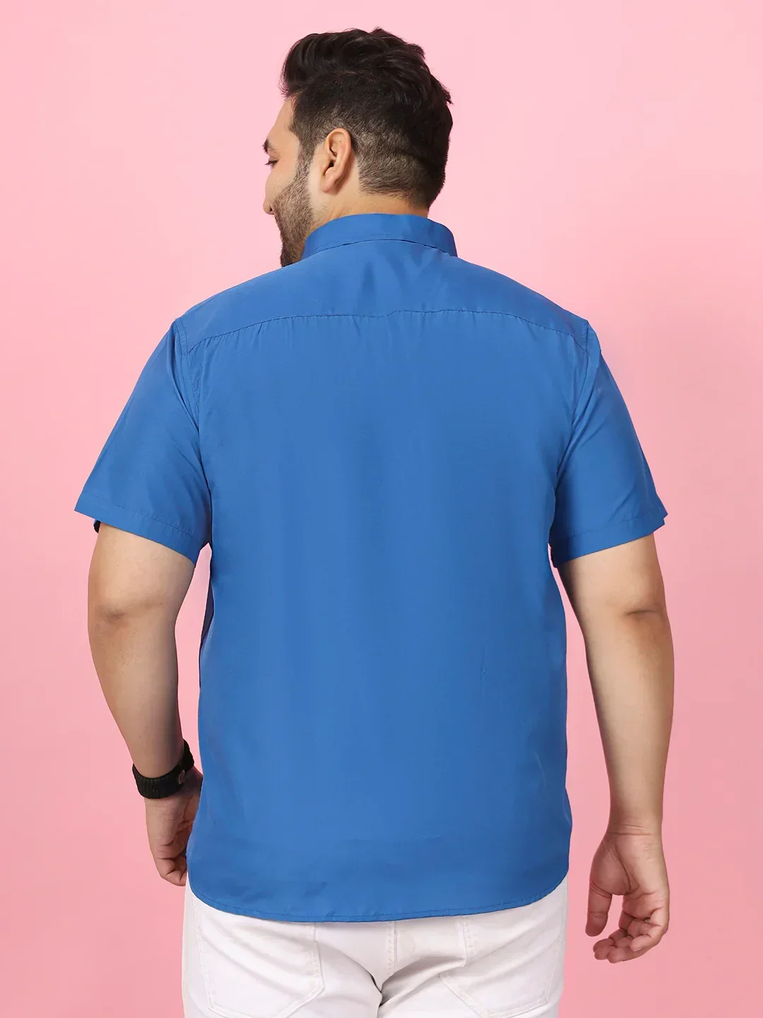 Men Plus Size Ethan-Teal Teal Solid Shirt - Image 8