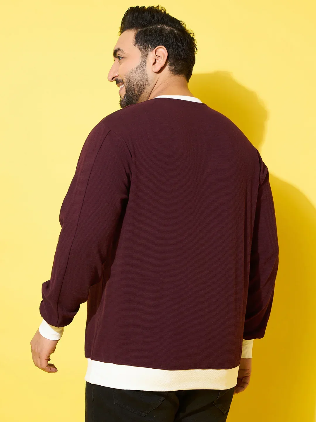 Men Plus Size Everfrost Maroon Solid Sweatshirt - Image 8