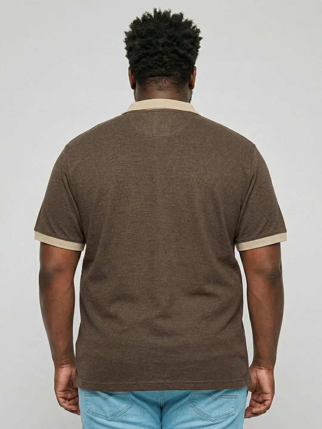 Men Plus Size Everlasting Brown Solid Polo Tshirt - Image 5