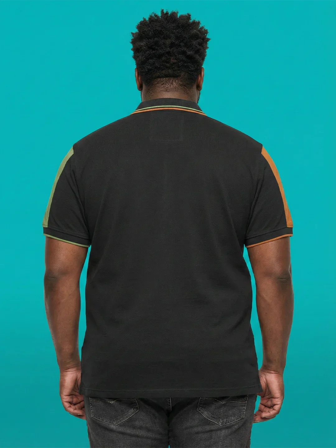 Men Plus Size Fablet Colorblock Polo Tshirt - Image 5