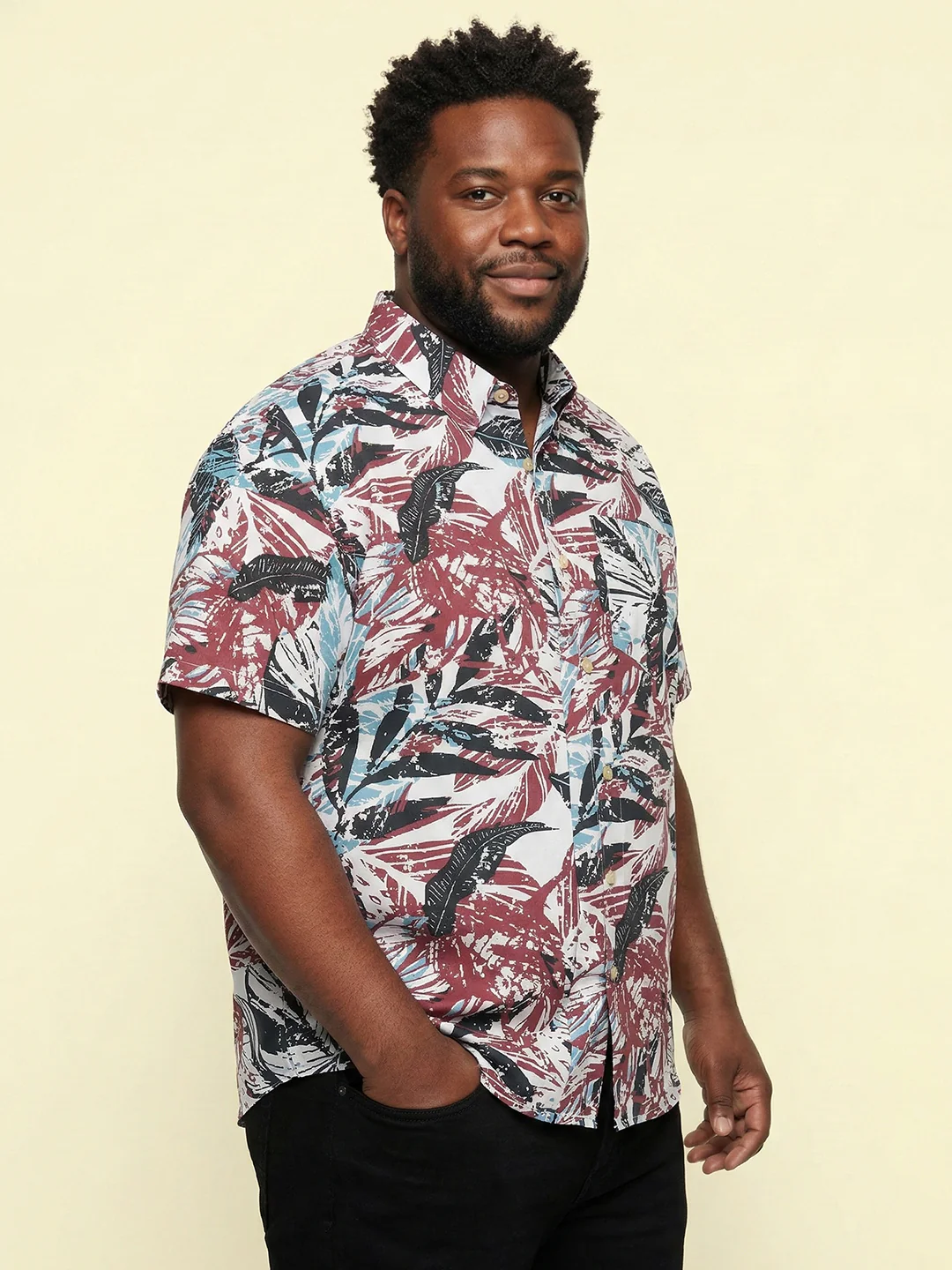Men Plus Size Featherboat Multicolor Printed Casual Shirt - Image 3