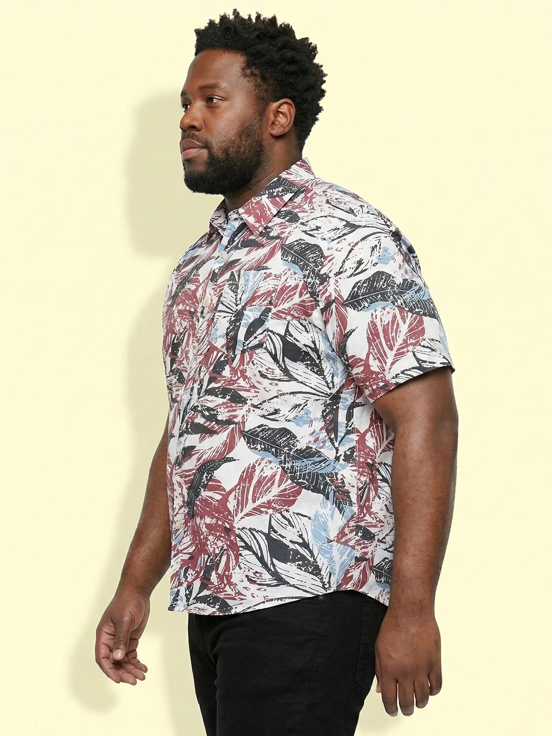 Men Plus Size Featherboat Multicolor Printed Casual Shirt - Image 4
