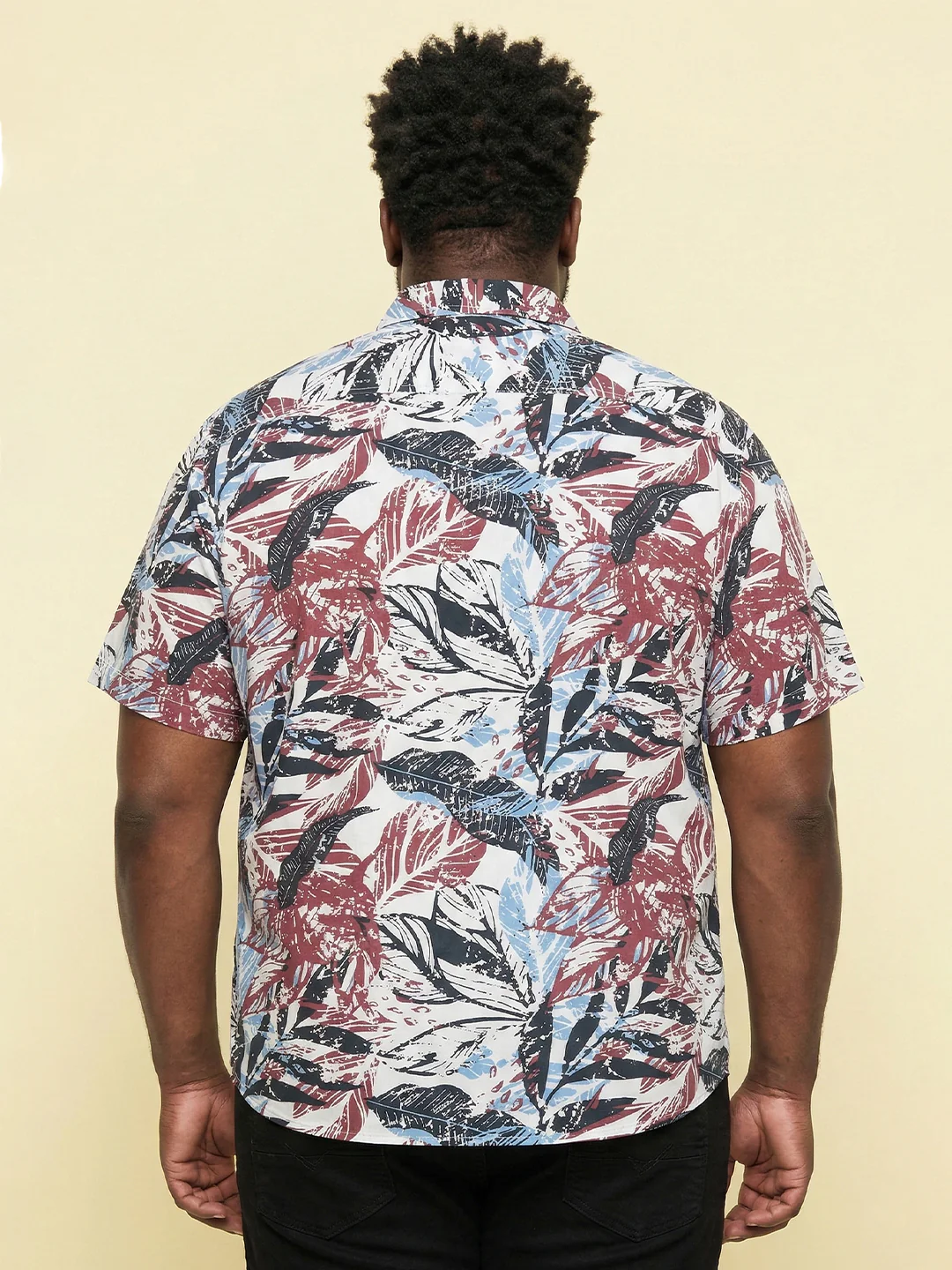 Men Plus Size Featherboat Multicolor Printed Casual Shirt - Image 5