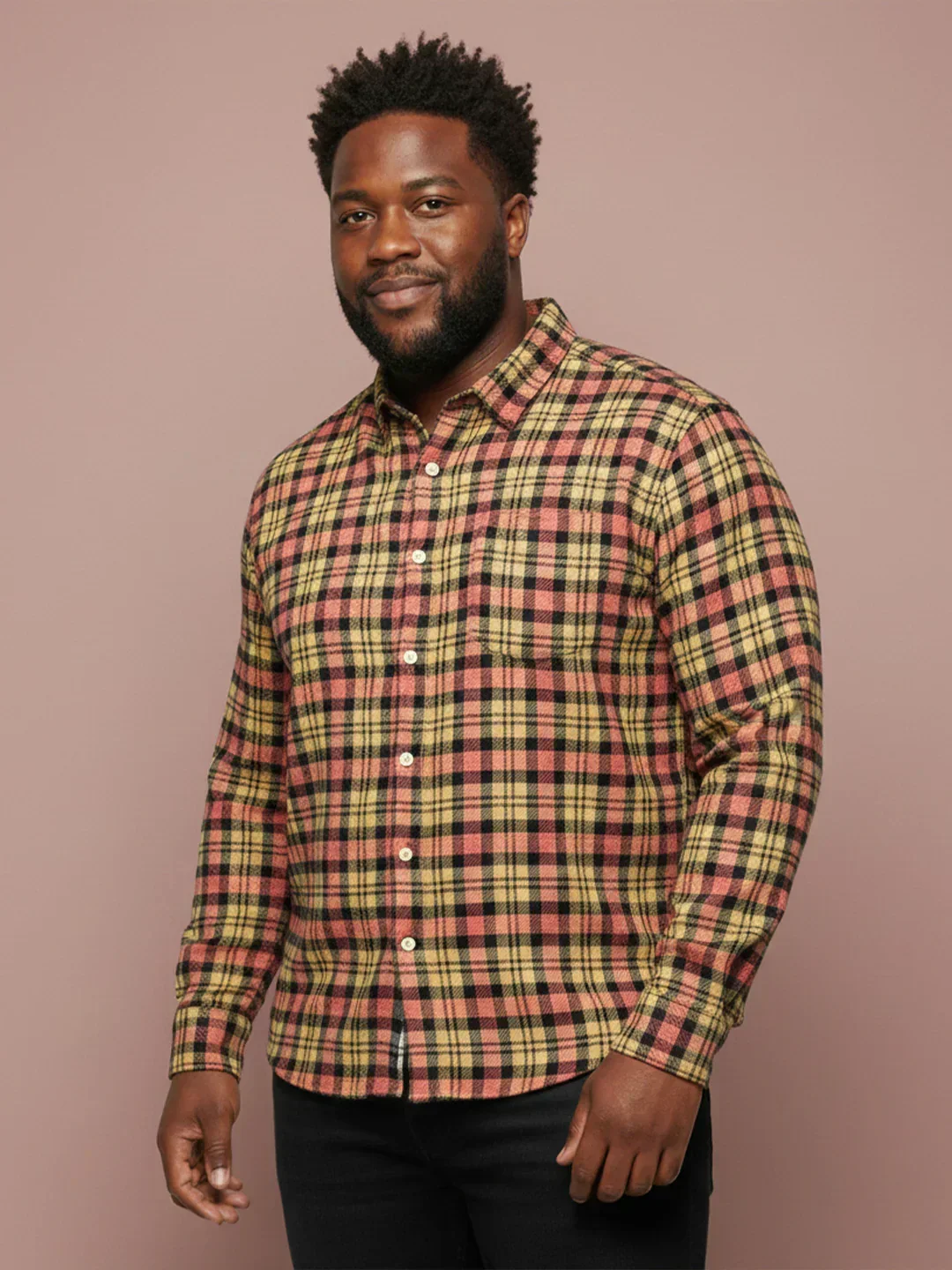 Men Plus Size Fireline Multicolor Checkered Casual Shirt - Image 4