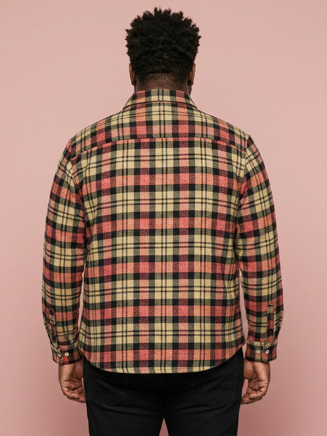 Men Plus Size Fireline Multicolor Checkered Casual Shirt - Image 5