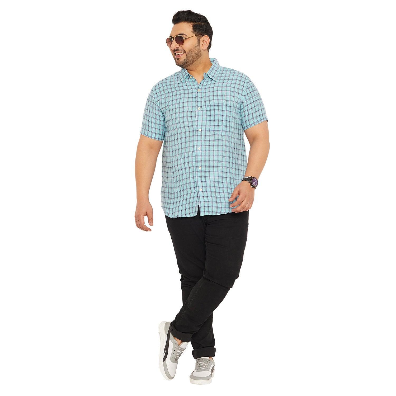 Men Plus Size Fission-Sky Check Shirt - Image 2