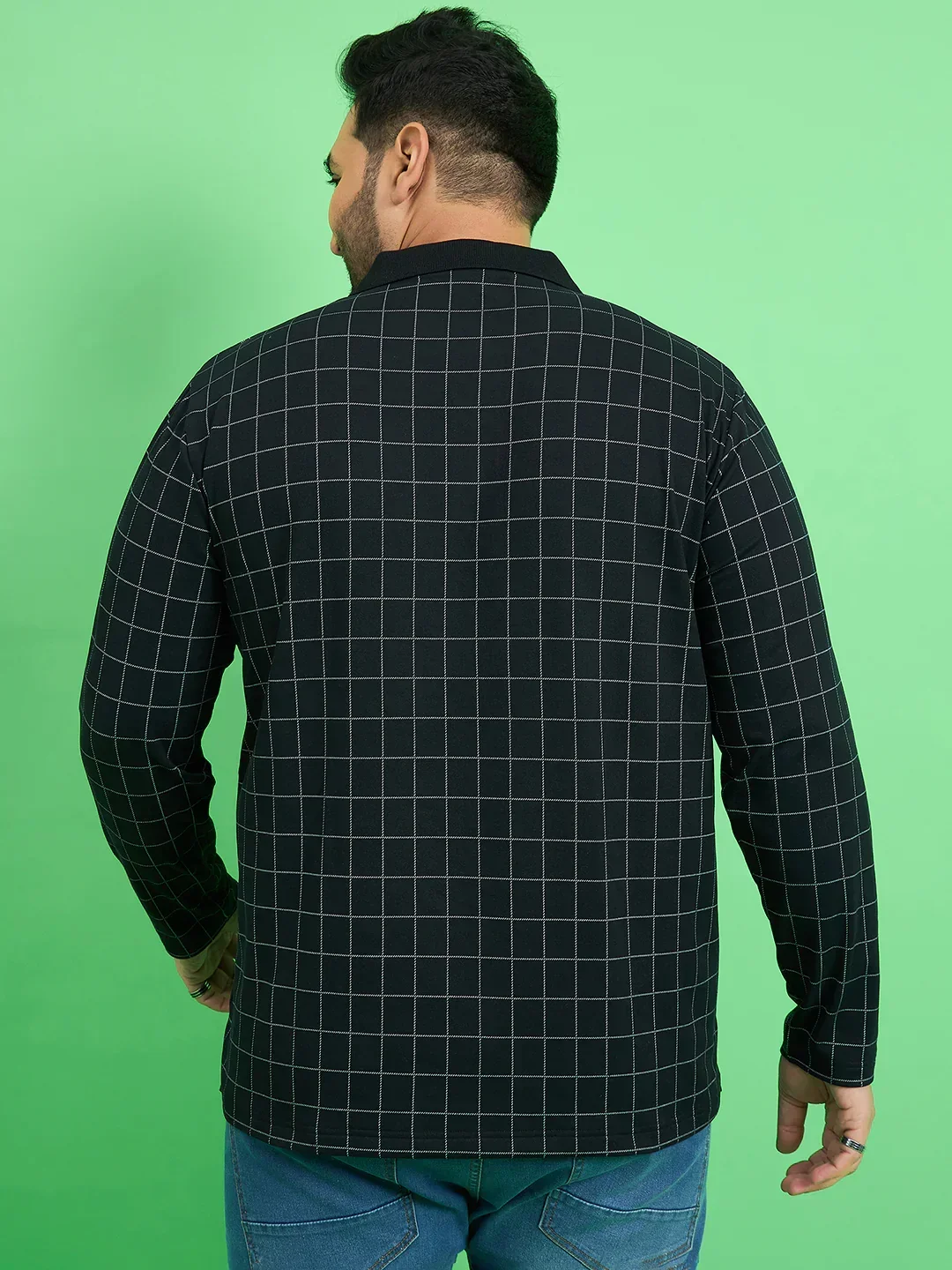 Men Plus Size Fizz Check Polo Tshirt - Image 5