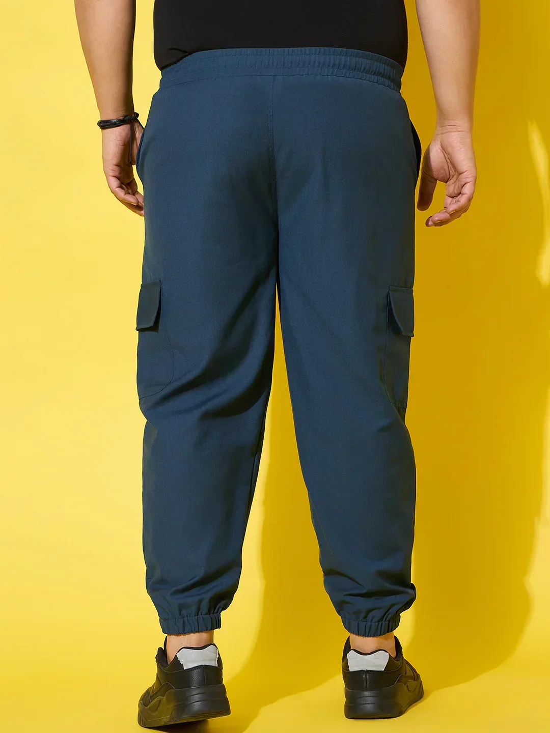 Men Plus Size Flex-Blue Solid Trouser - Image 6