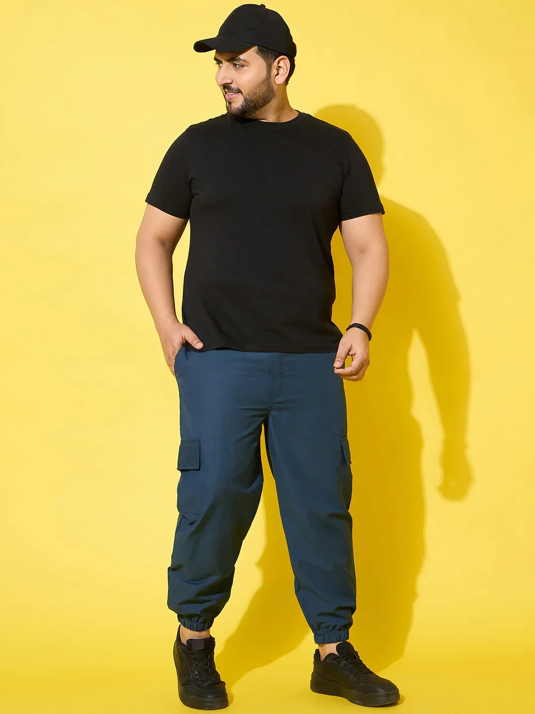 Men Plus Size Flex-Blue Solid Trouser - Image 7