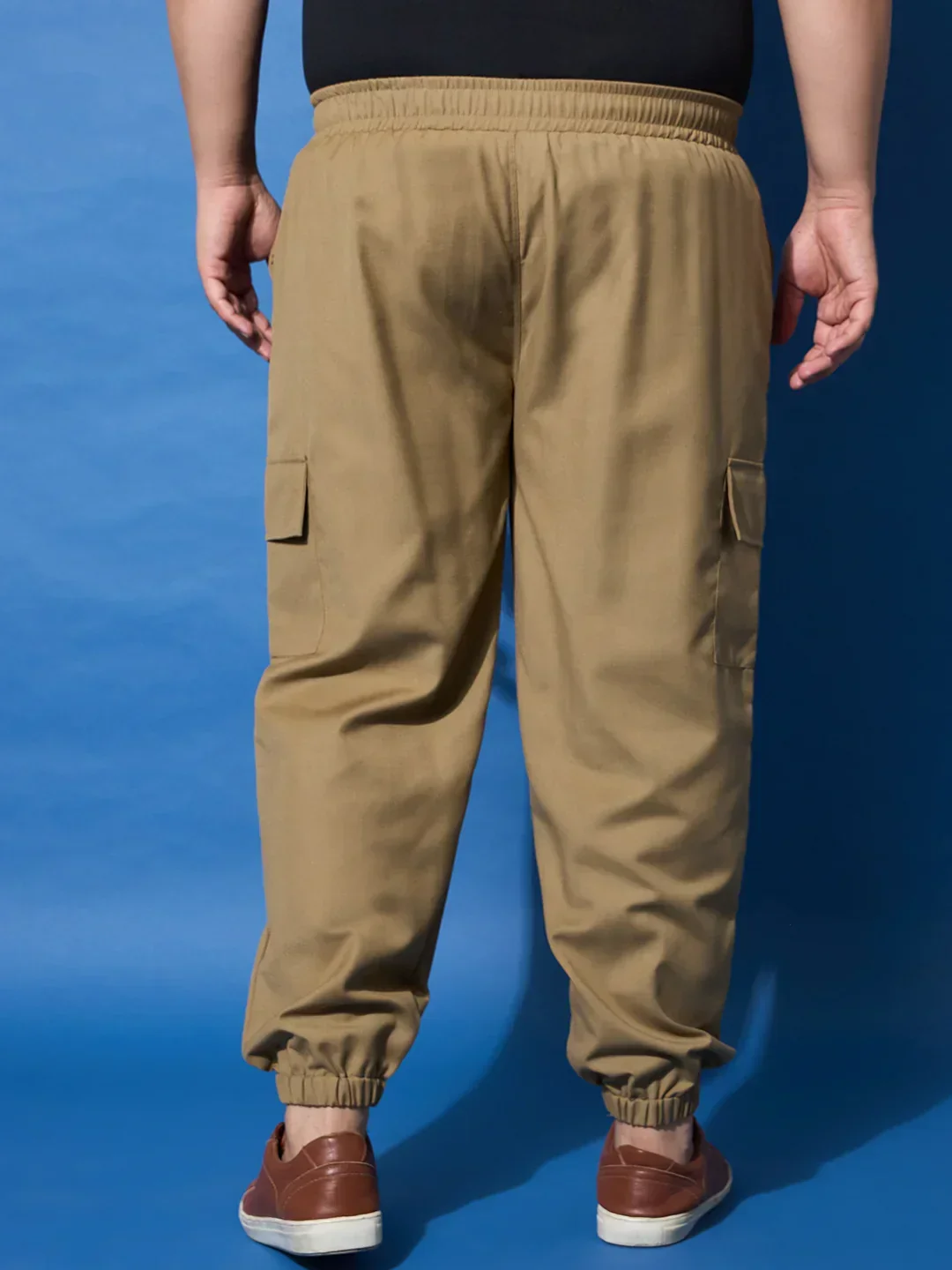 Men Plus Size Flex-Khakhi Solid Trouser - Image 6