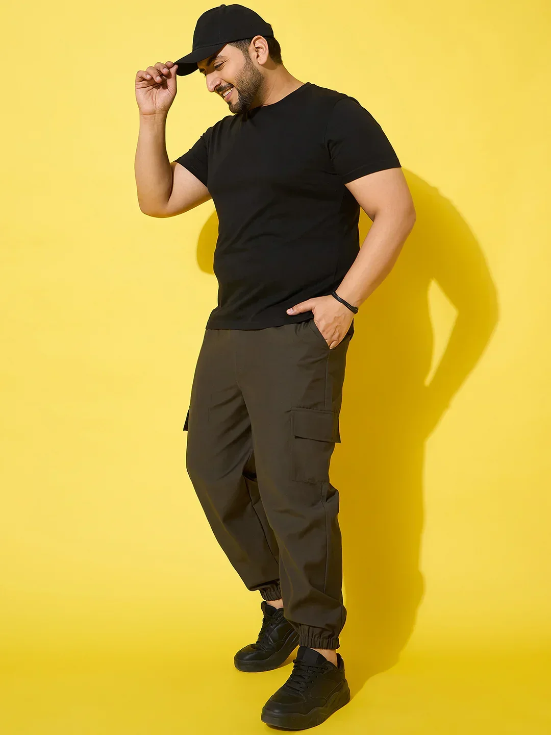 Men Plus Size Flex-Olive Solid Trouser - Image 2
