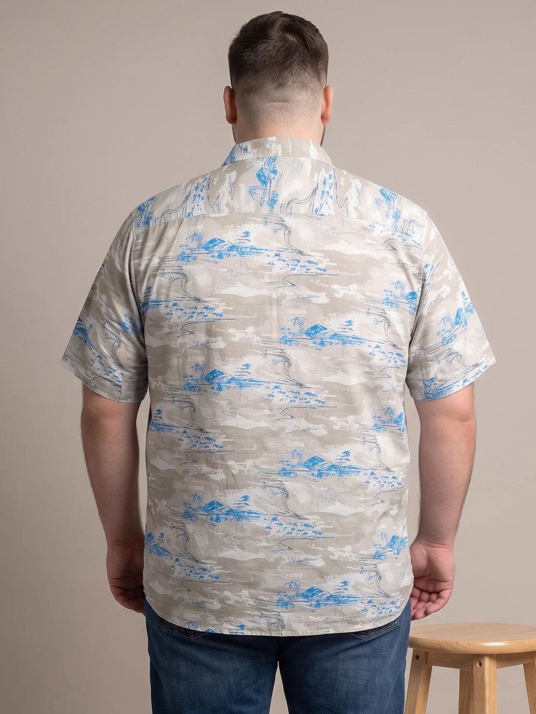 Men Plus Size Fogtide Multi Printed Shirts - Image 3