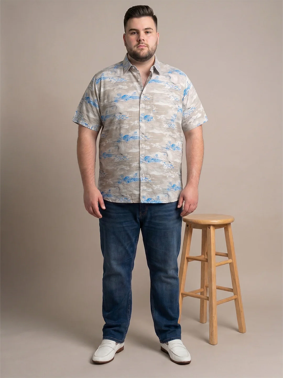 Men Plus Size Fogtide Multi Printed Shirts - Image 4