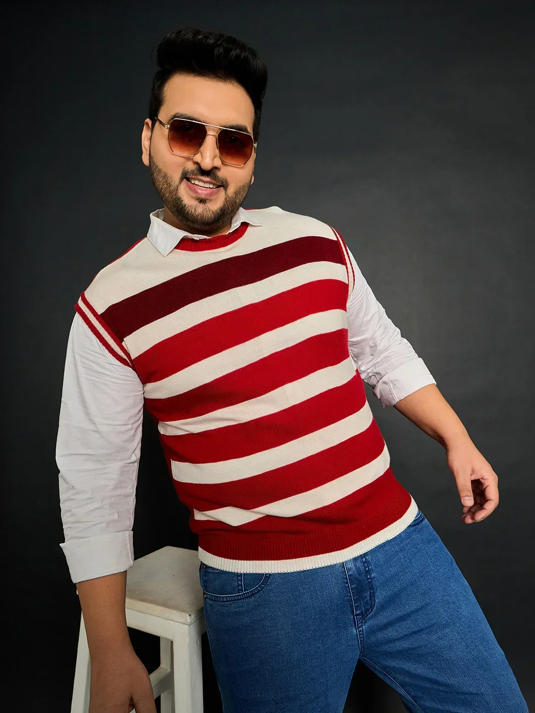 Men Plus Size Fontana Striped Sweater - Image 7