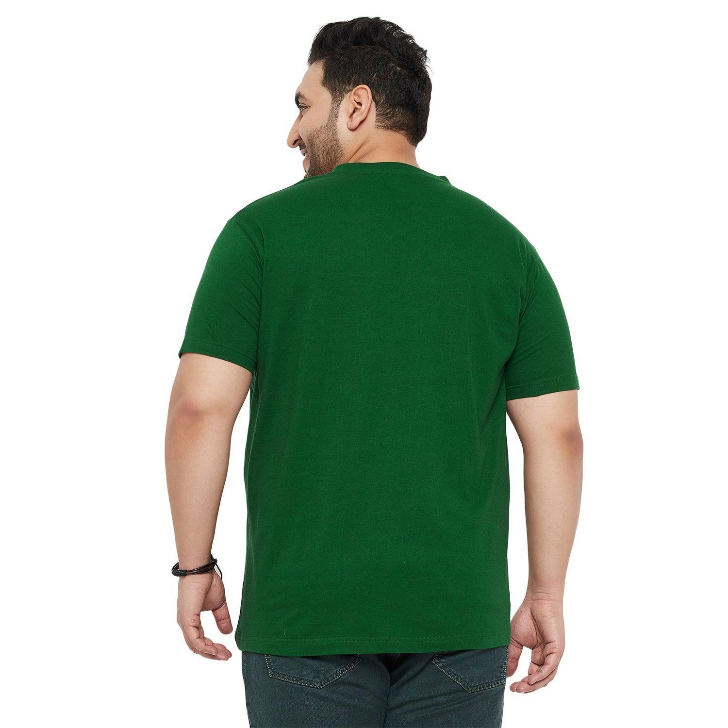 Men Plus Size Forest Solid V-Neck Tshirt - Image 5