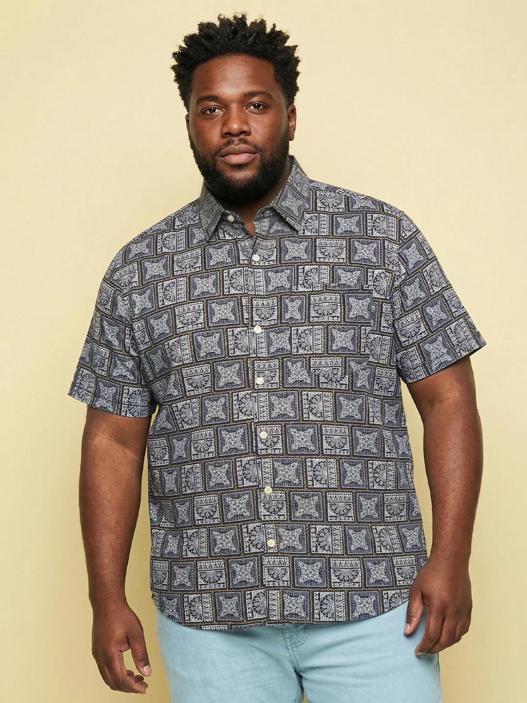 Men Plus Size Framex Multicolor Printed Casual Shirt - Image 5