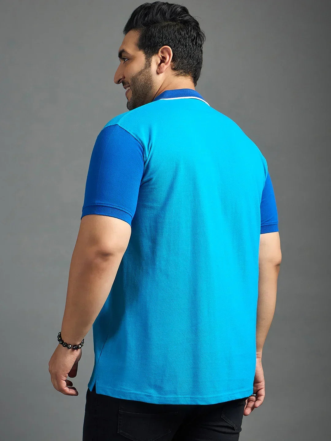Men Plus Size France-Sky Printed Polo Tshirt - Image 5