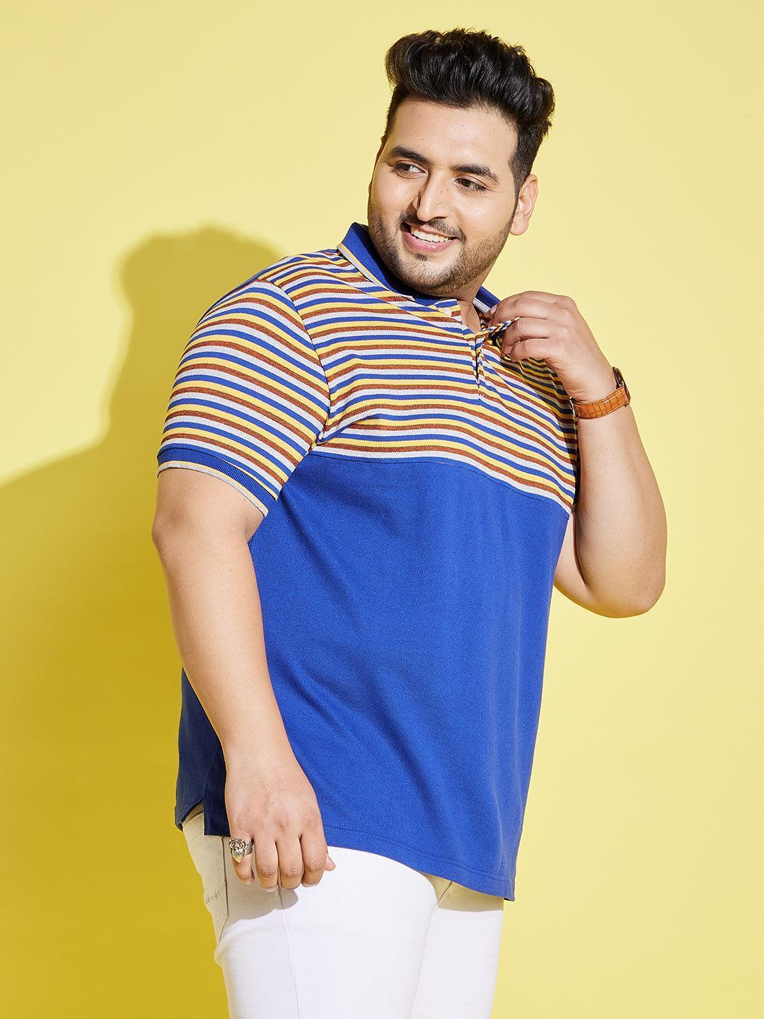 Men Plus Size Frengo Striped Polo Tshirt - Image 3