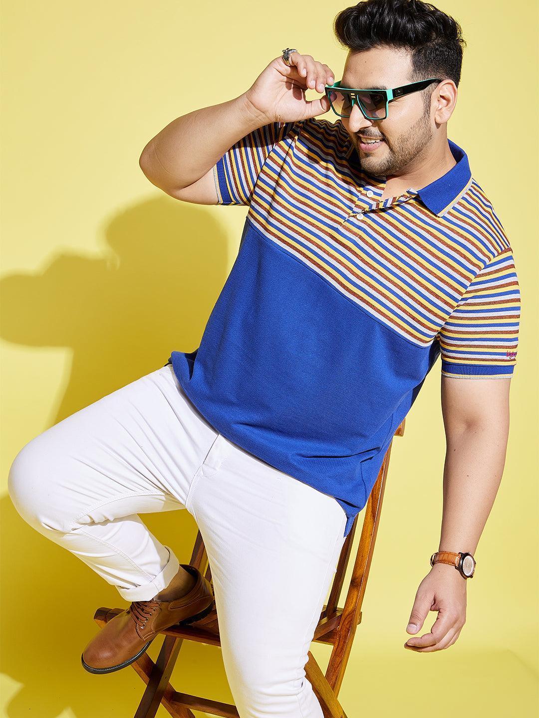 Men Plus Size Frengo Striped Polo Tshirt - Image 7