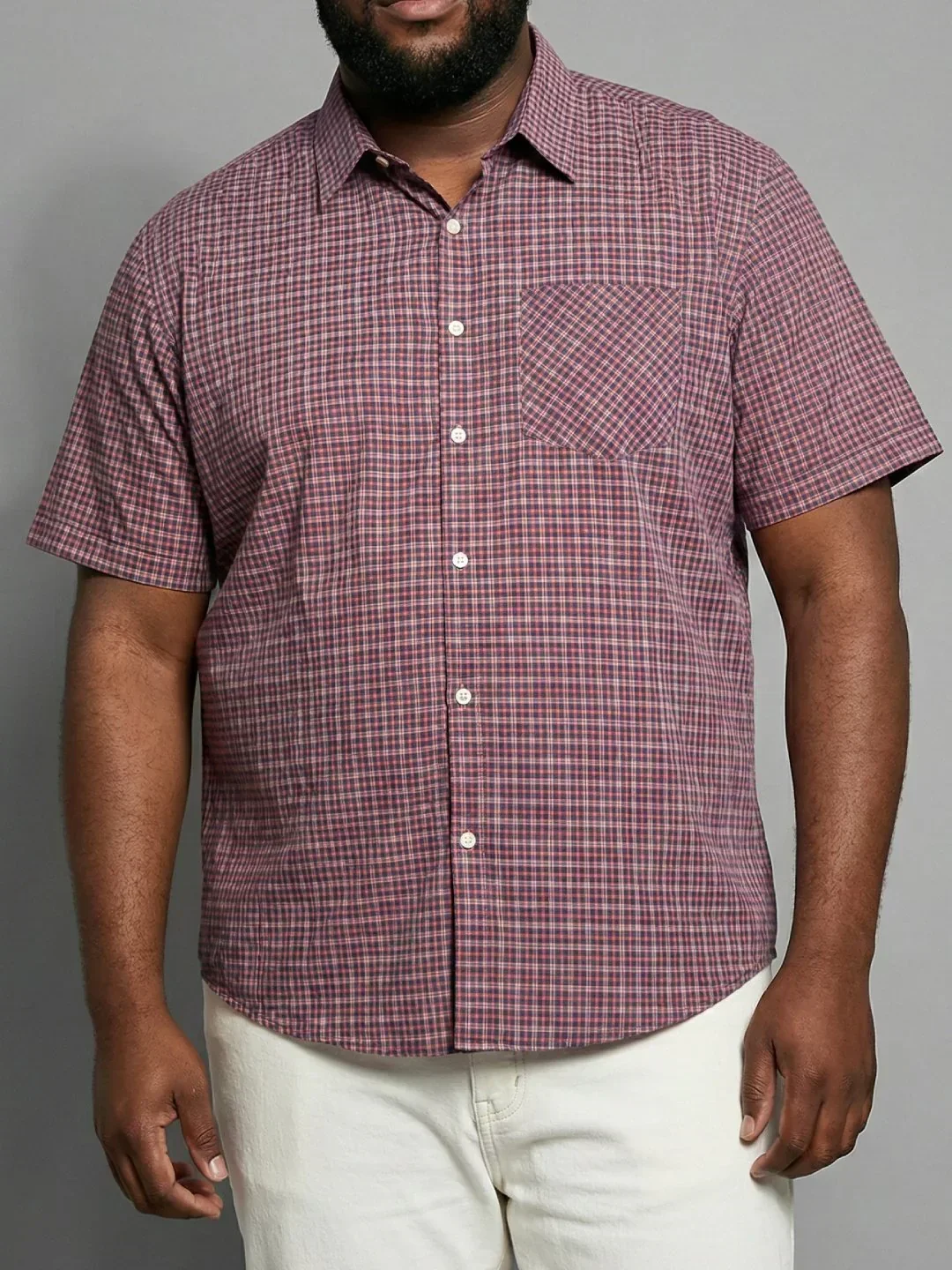 Men Plus Size Frisa Multicolor Checkered Casual Shirt - Image 6