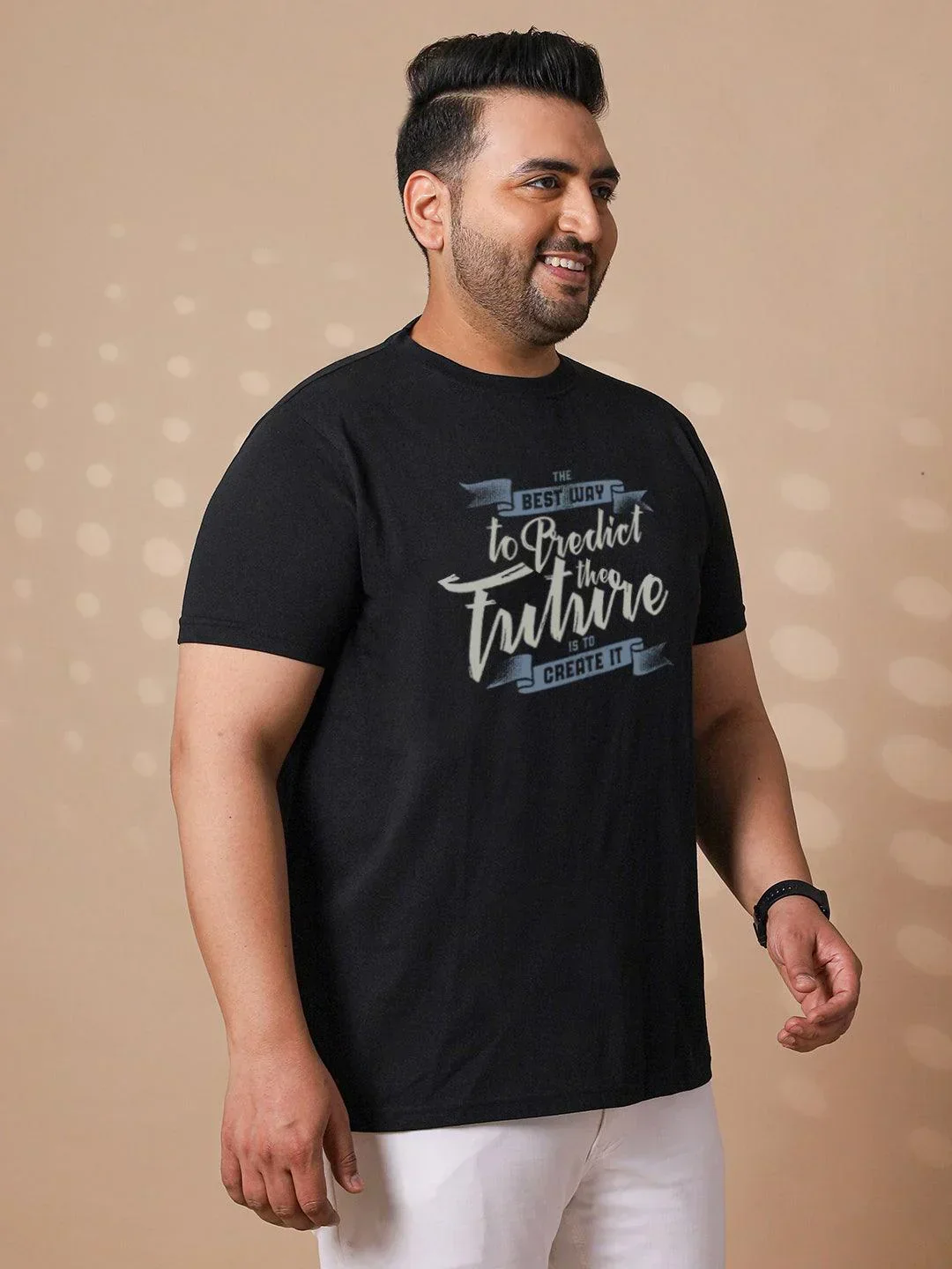 Men Plus Size Future Printed Round Neck Tshirt - Image 4