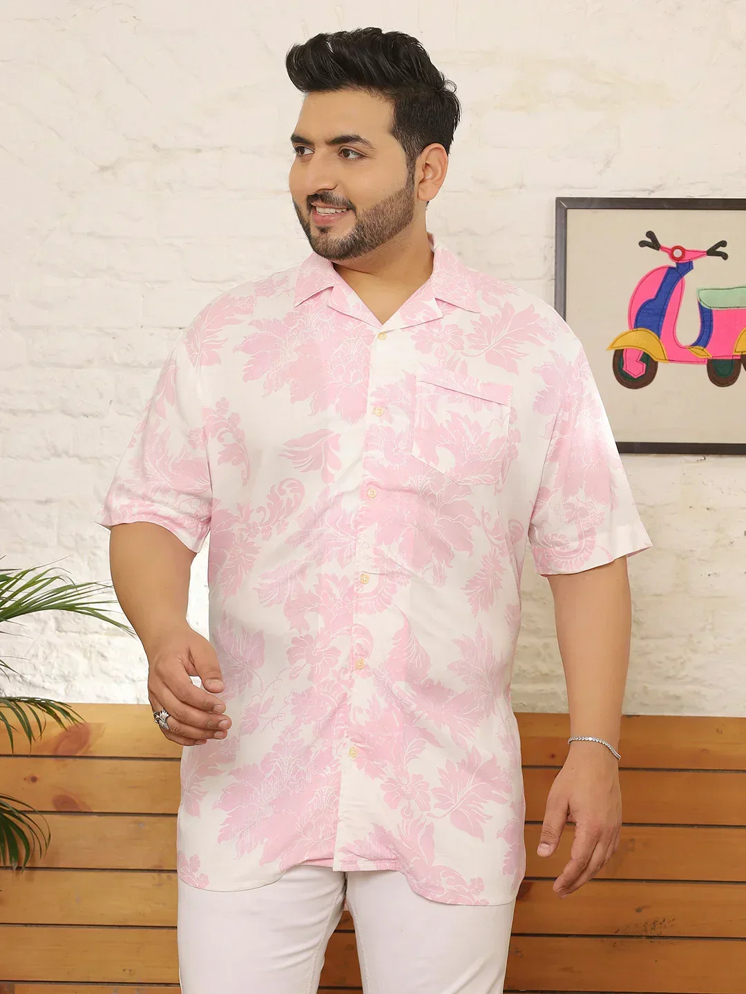 Men Plus Size Fylith Multicolor Printed Shirt