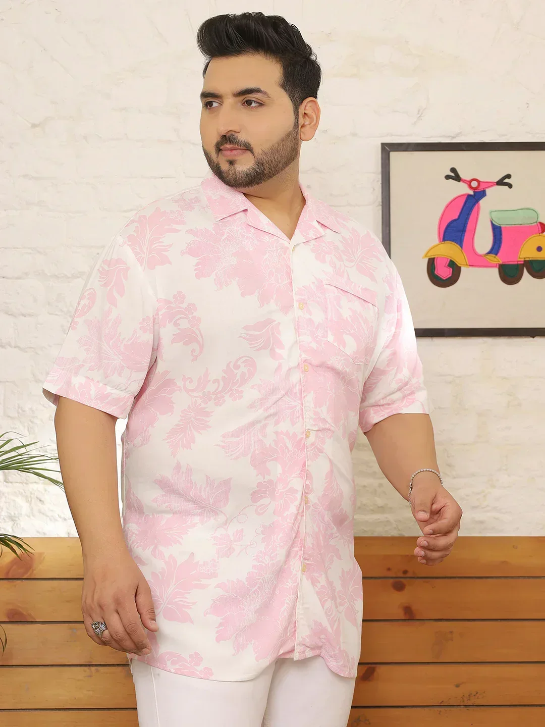 Men Plus Size Fylith Multicolor Printed Shirt - Image 4