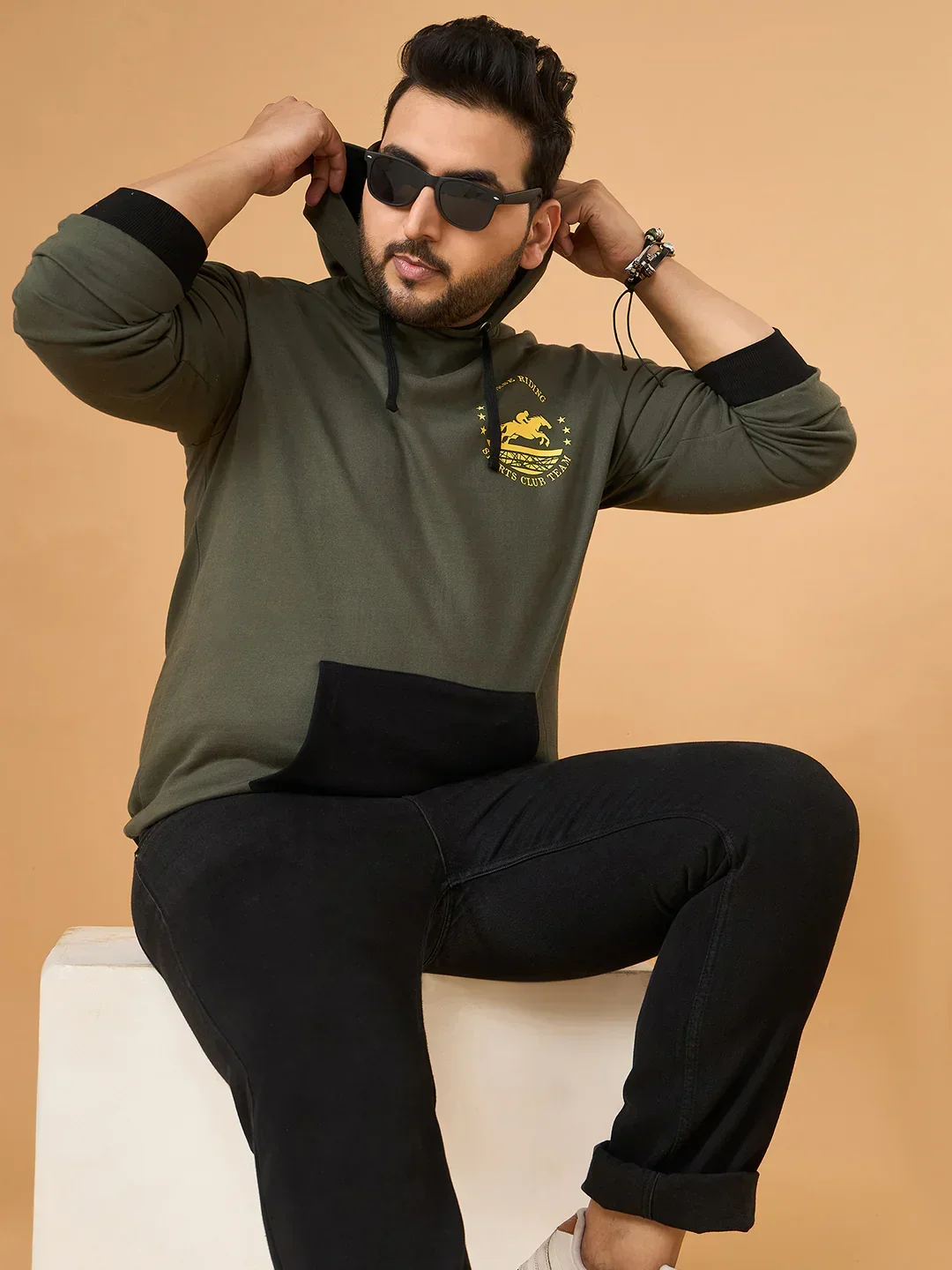 Men Plus Size Gallop Colorblock Sweatshirt - Image 2