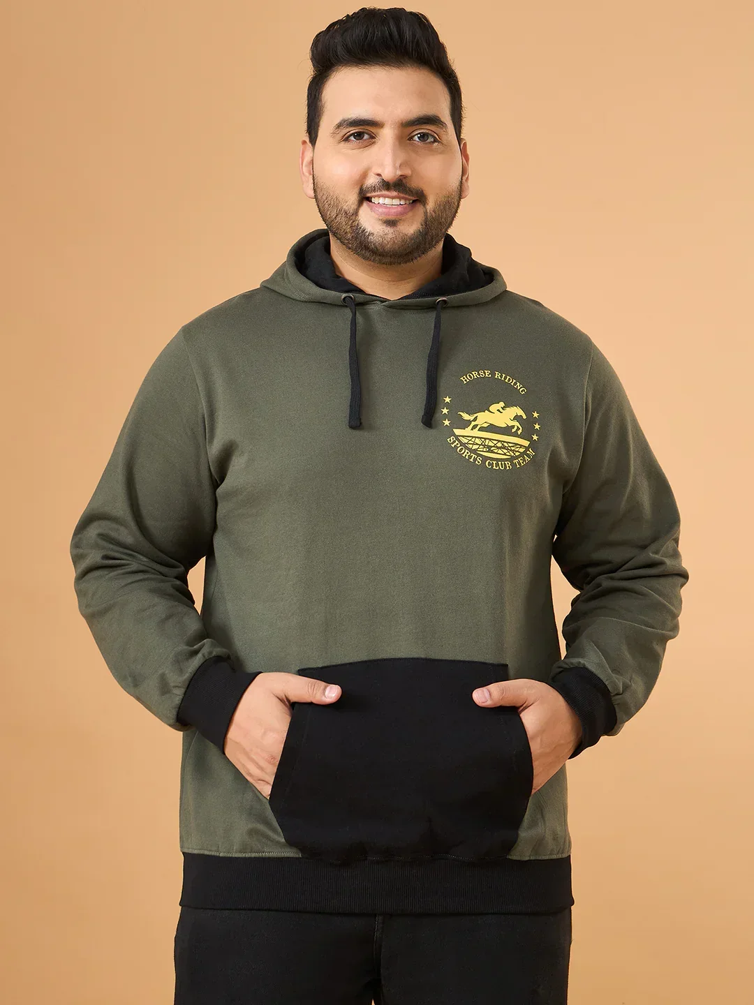 Men Plus Size Gallop Colorblock Sweatshirt - Image 3