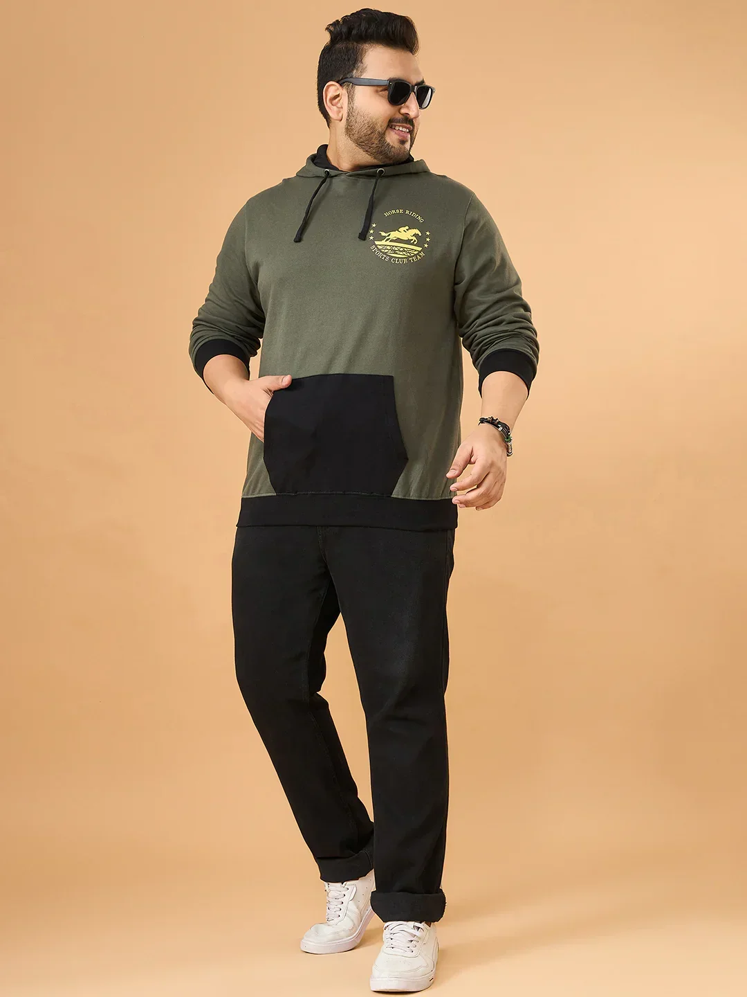 Men Plus Size Gallop Colorblock Sweatshirt - Image 4