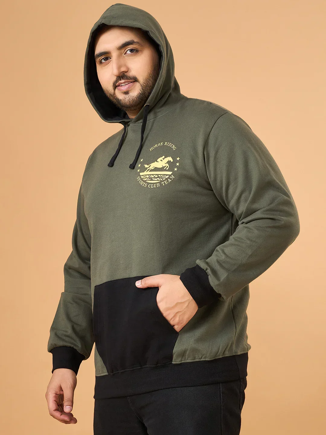 Men Plus Size Gallop Colorblock Sweatshirt - Image 5