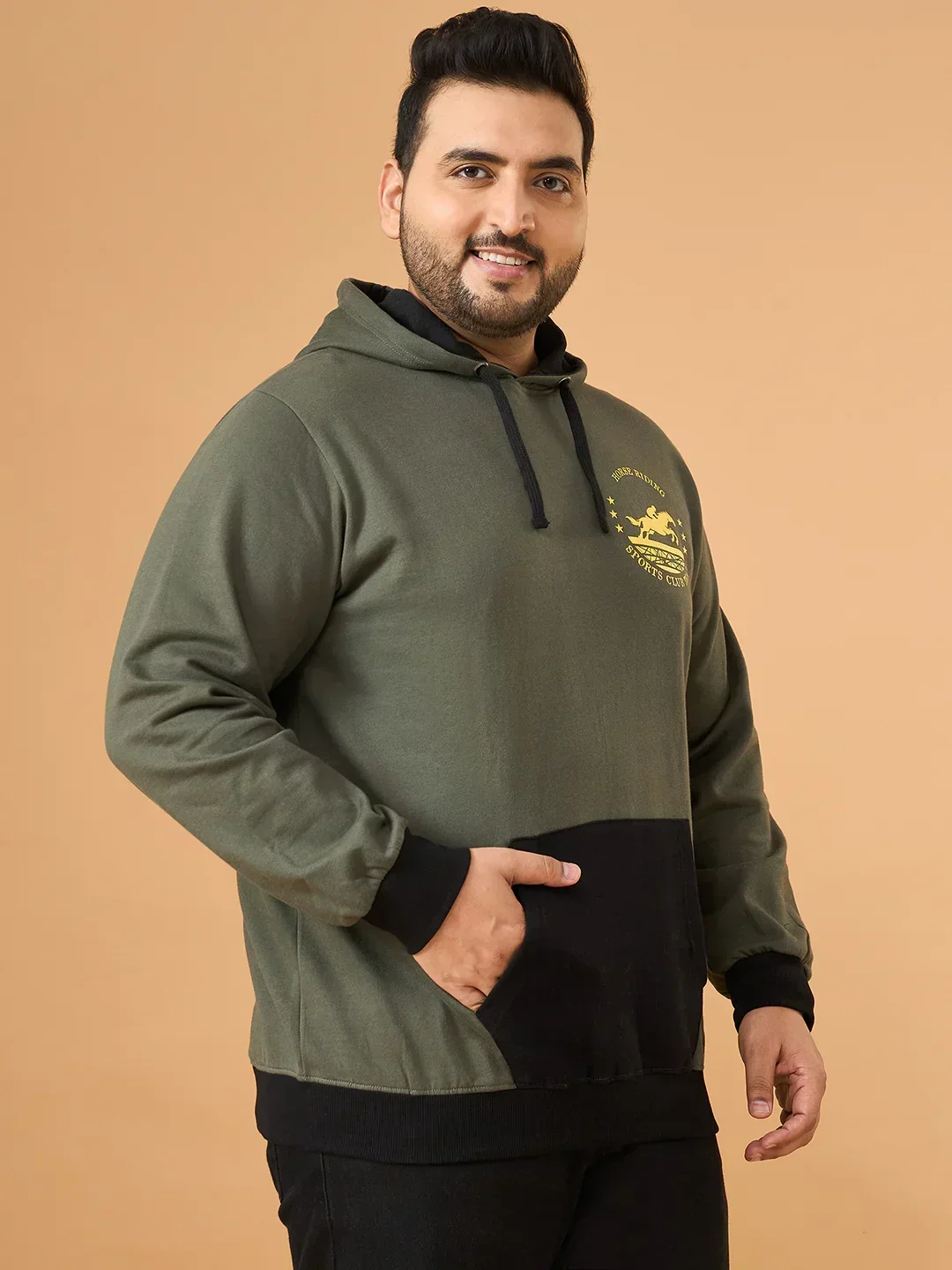 Men Plus Size Gallop Colorblock Sweatshirt - Image 6
