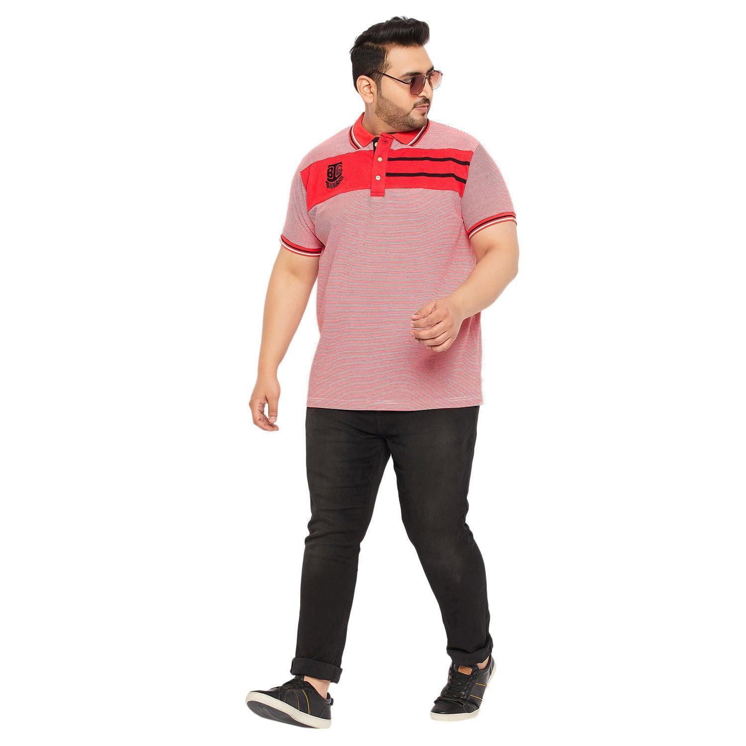 Men Plus Size Gango Colorblock Polo Tshirt - Image 2