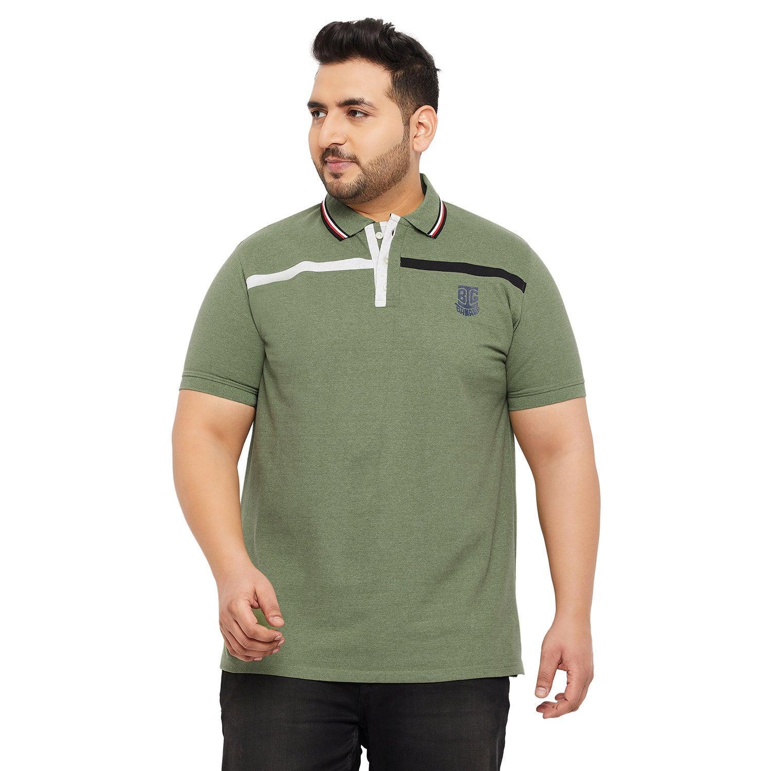 Men Plus Size Garber Colorblock Polo Tshirt