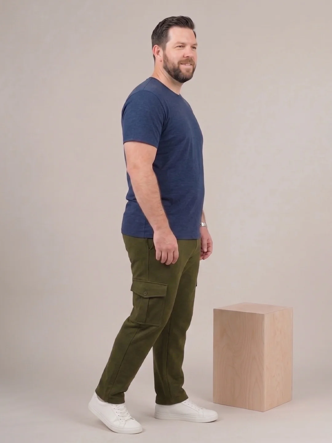 Men Plus Size Garrison Olive Solid Trackpants - Image 3